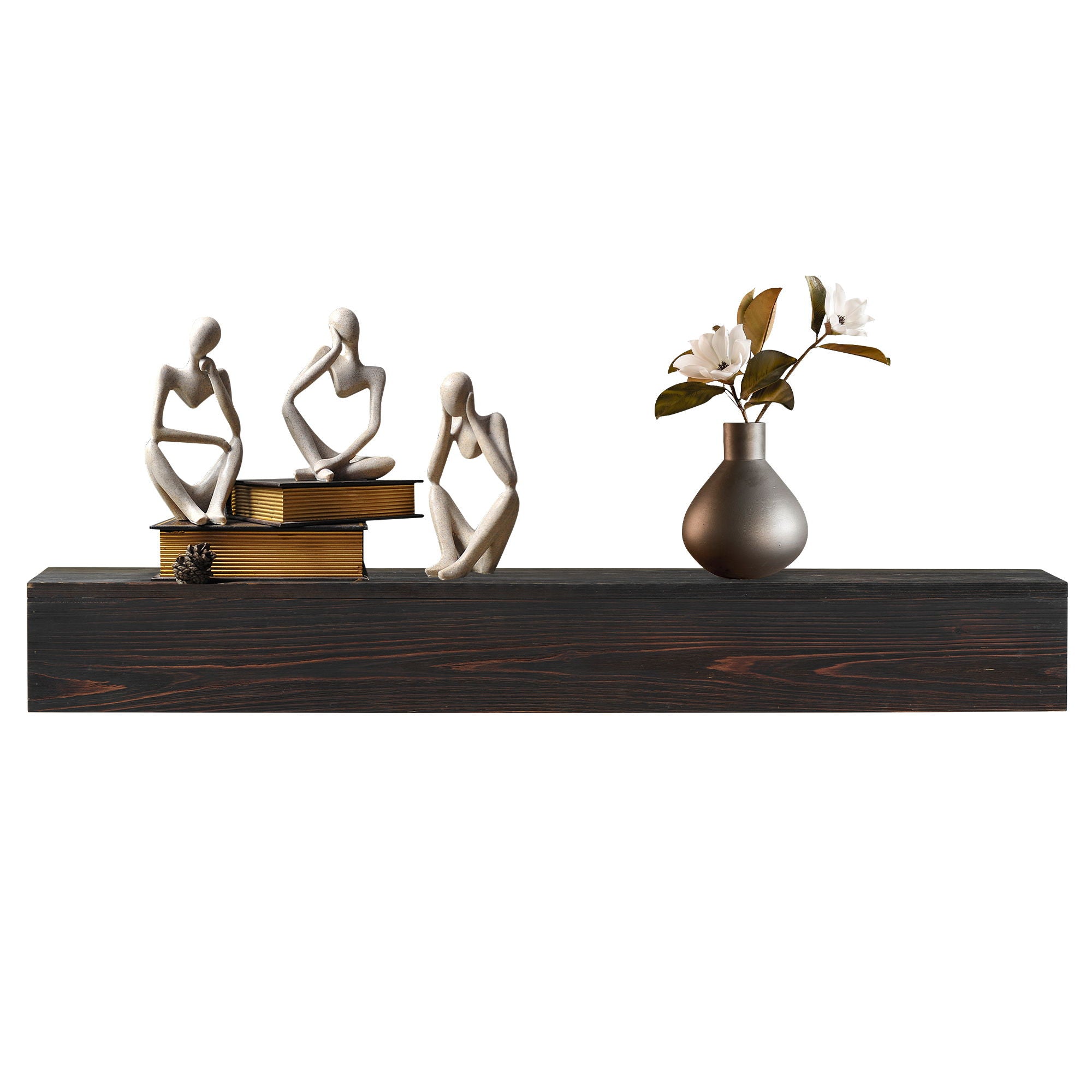 Rustic Wood Fireplace Mantel, Wall-Mounted & Floating Shelf For Home Decor - Best Buy Furniture