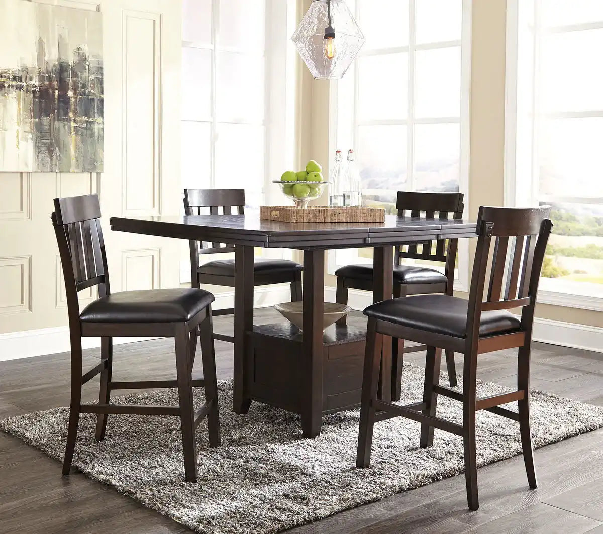 Haddigan - Dining Table With Bar Stools - Best Buy Furniture