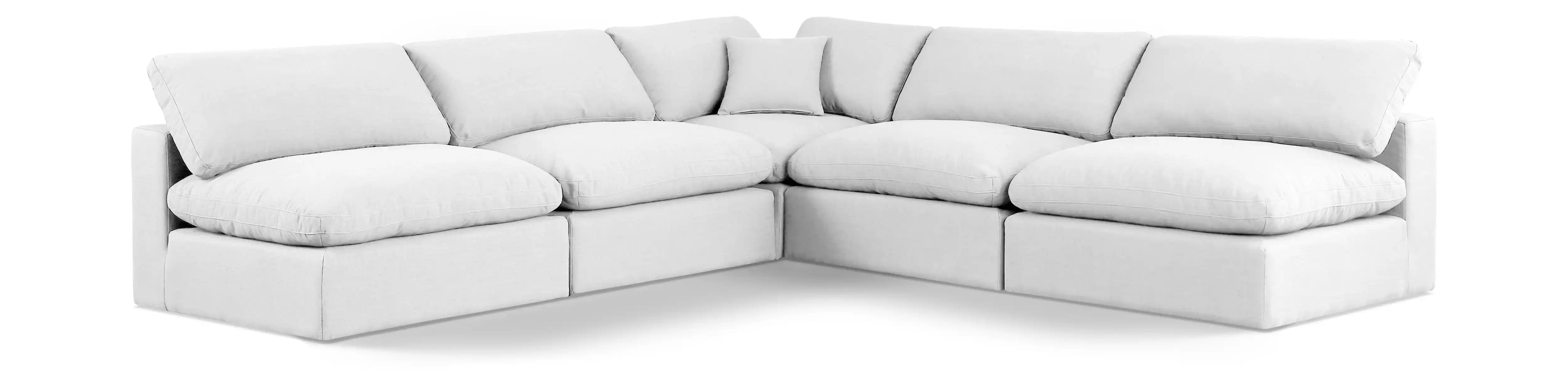Comfy - 5 Piece Linen Modular Corner Armless Sectional - Best Buy Furniture