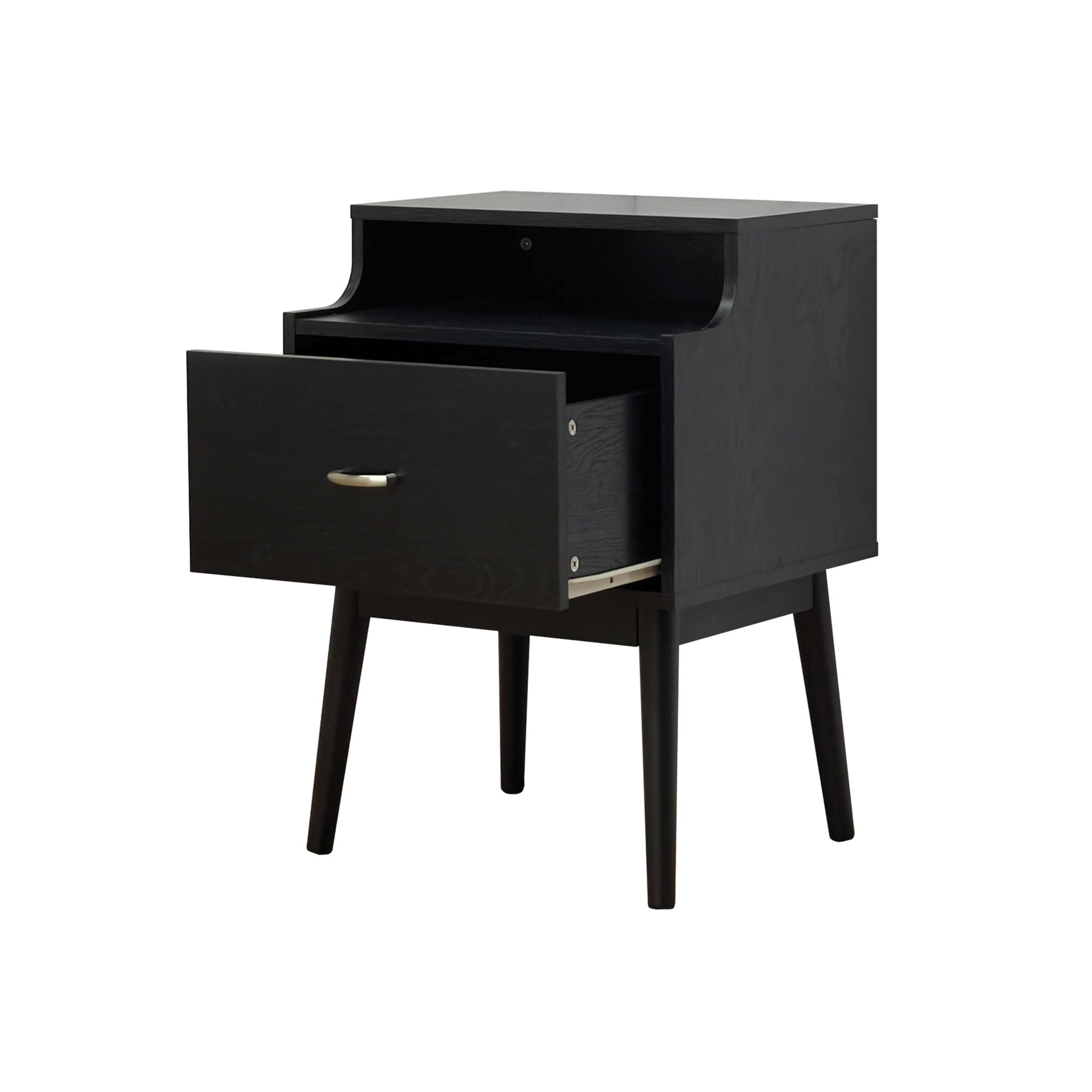 Starla - Wooden Nightstand - Black - Best Buy Furniture