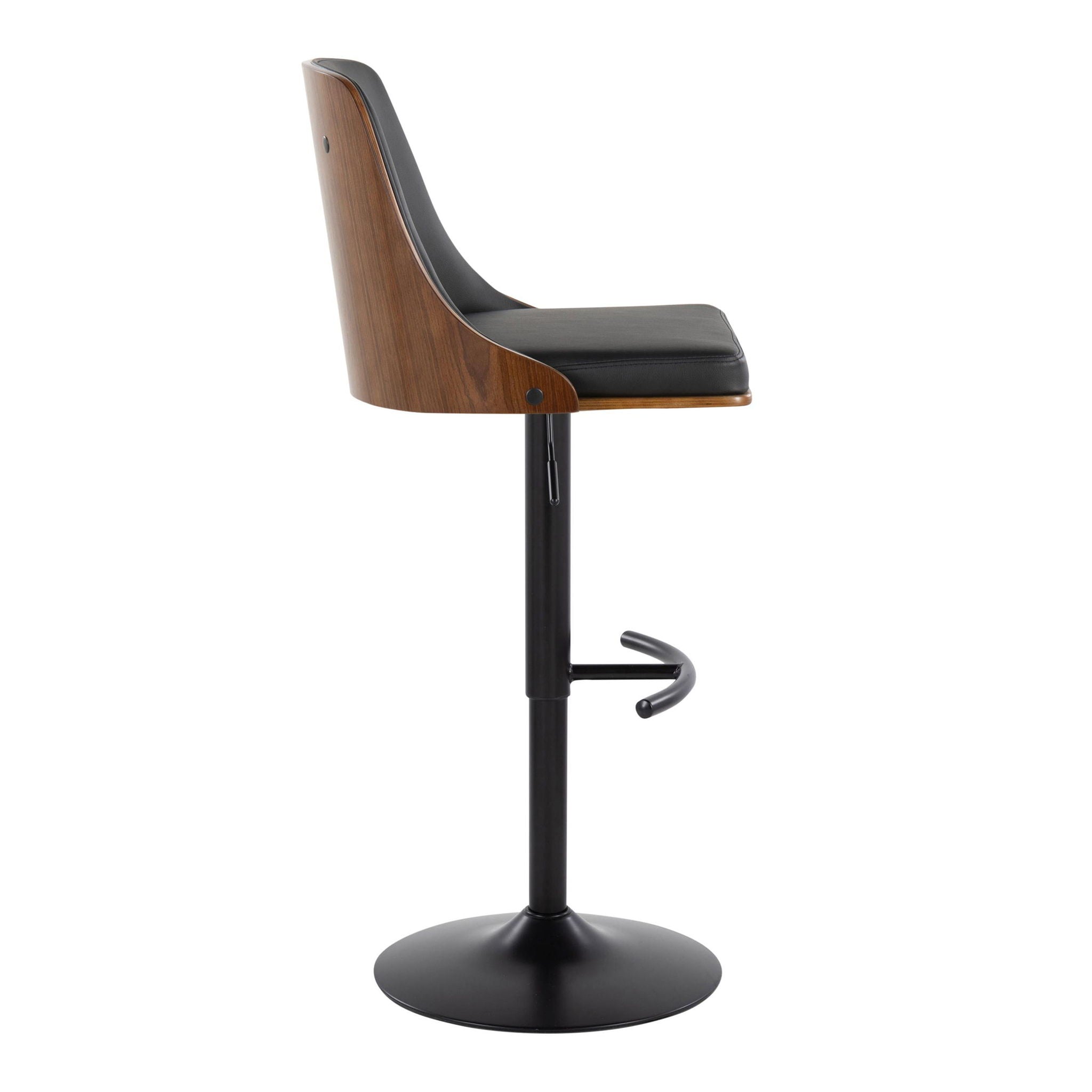 Gianna - Mid Century Modern Adjustable Barstool, Swivel With Rounded T Footrest (Set of 2) - Best Buy Furniture