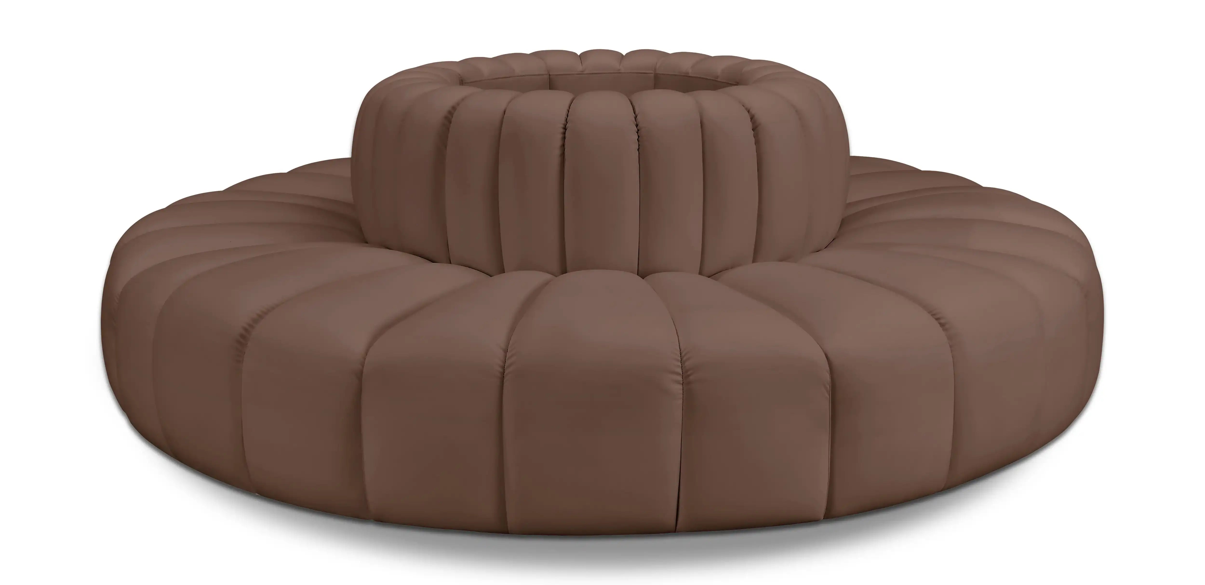Arc - Faux Leather 8 Piece Round Modular Sofa - Best Buy Furniture