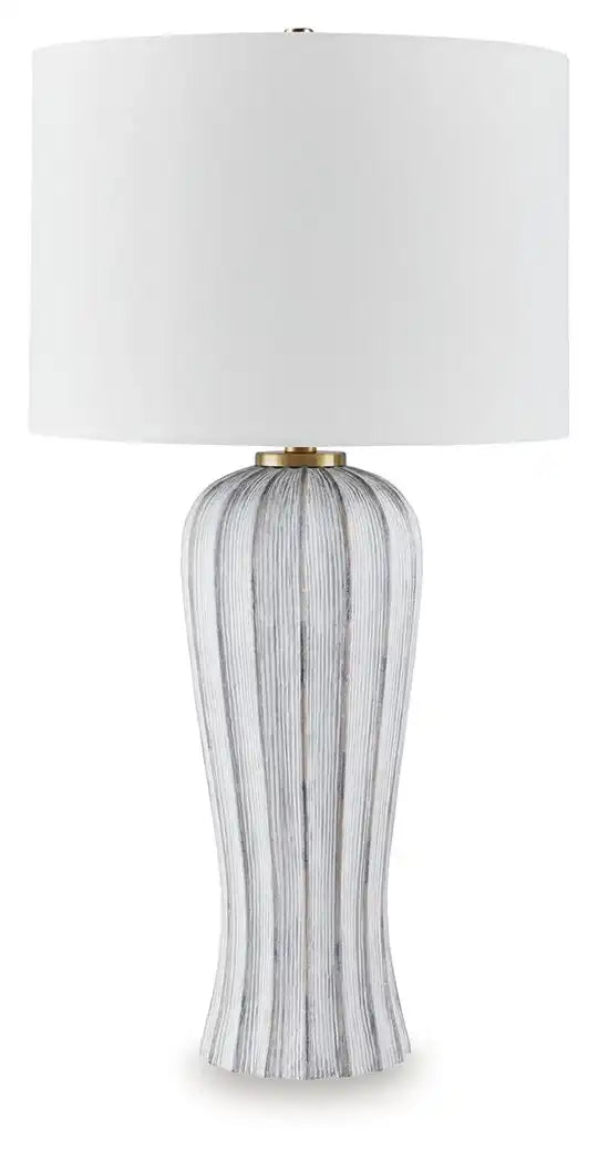Lanwell - Poly Table Lamp - Antique Gray - Best Buy Furniture