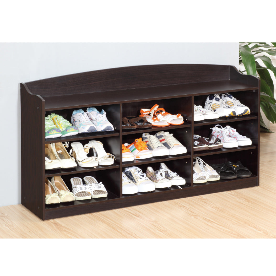Entryway Shoe Bench, Open Shelve Shoe Rack fits 18 Pairs of Shoes Red Cocoa - Best Buy Furniture