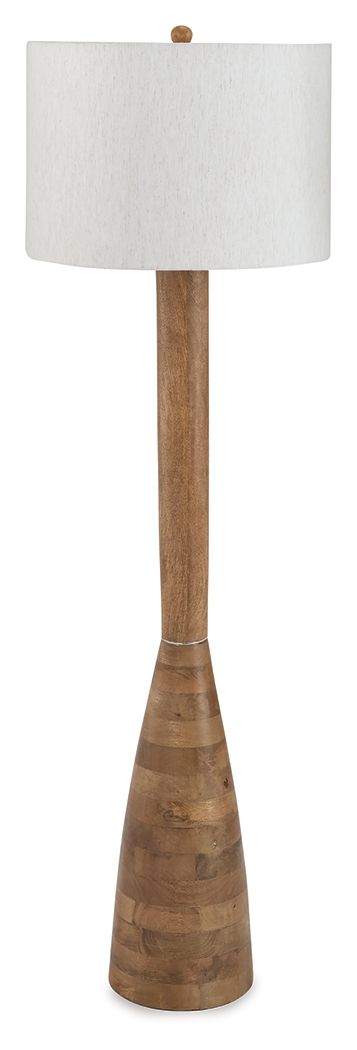 Ailsa - Wood Floor Lamp - Natural Brown - Best Buy Furniture