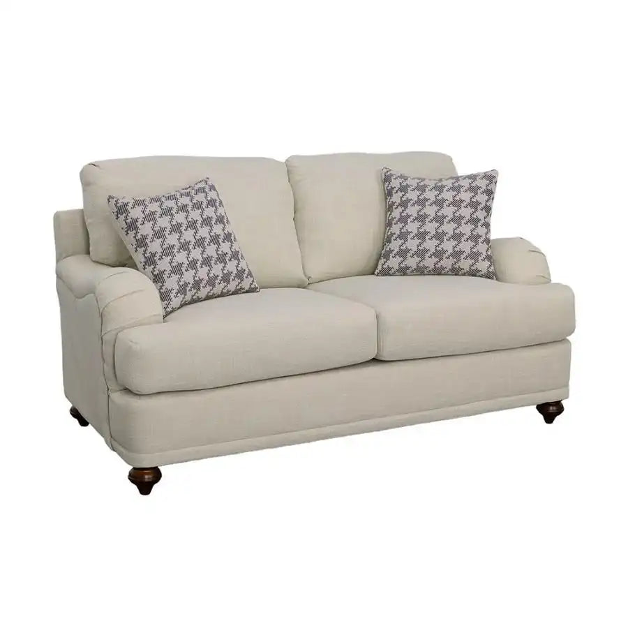 Glenn - Upholstered English Arm Loveseat - Light Gray And Blue - Best Buy Furniture