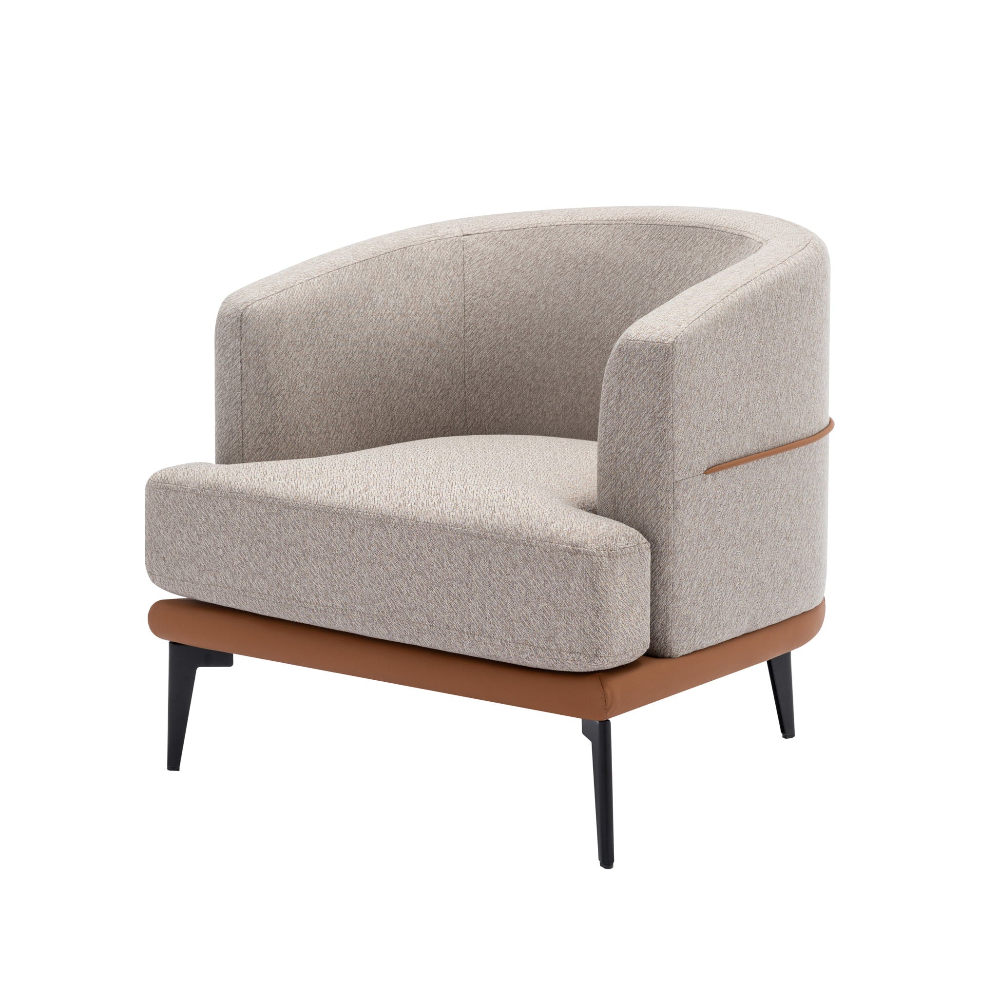 Modern Two-Tone Barrel Chair, Upholstered Round Armchair For Living Room Bedroom Reading Room - Best Buy Furniture
