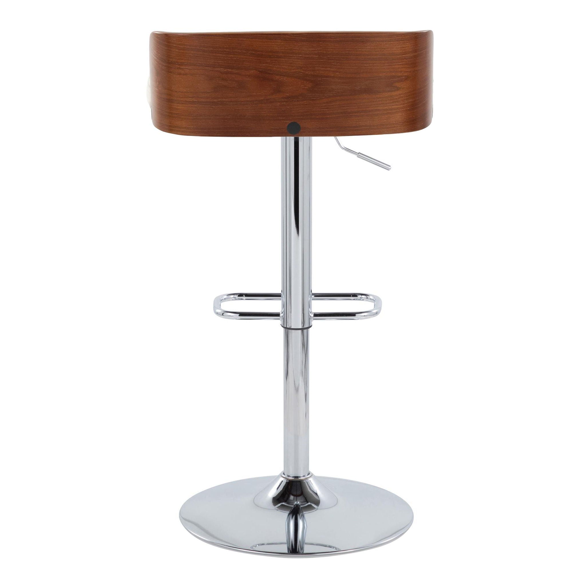 Maya - Mid Century Modern Adjustable Barstool With Swivel With Rounded Rectangle Footrest (Set of 2) - Best Buy Furniture