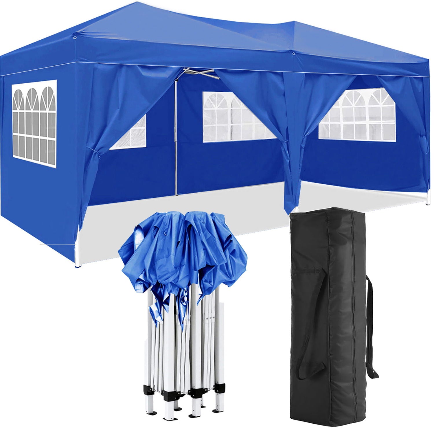 10'X20' Folding Canopy With 6 Removable Sidewalls Outdoor Event Shelter UPF 50+ Gazebo Portable Tents For Parties Beach Camping Wedding Ez Pop Up Canopy - Best Buy Furniture