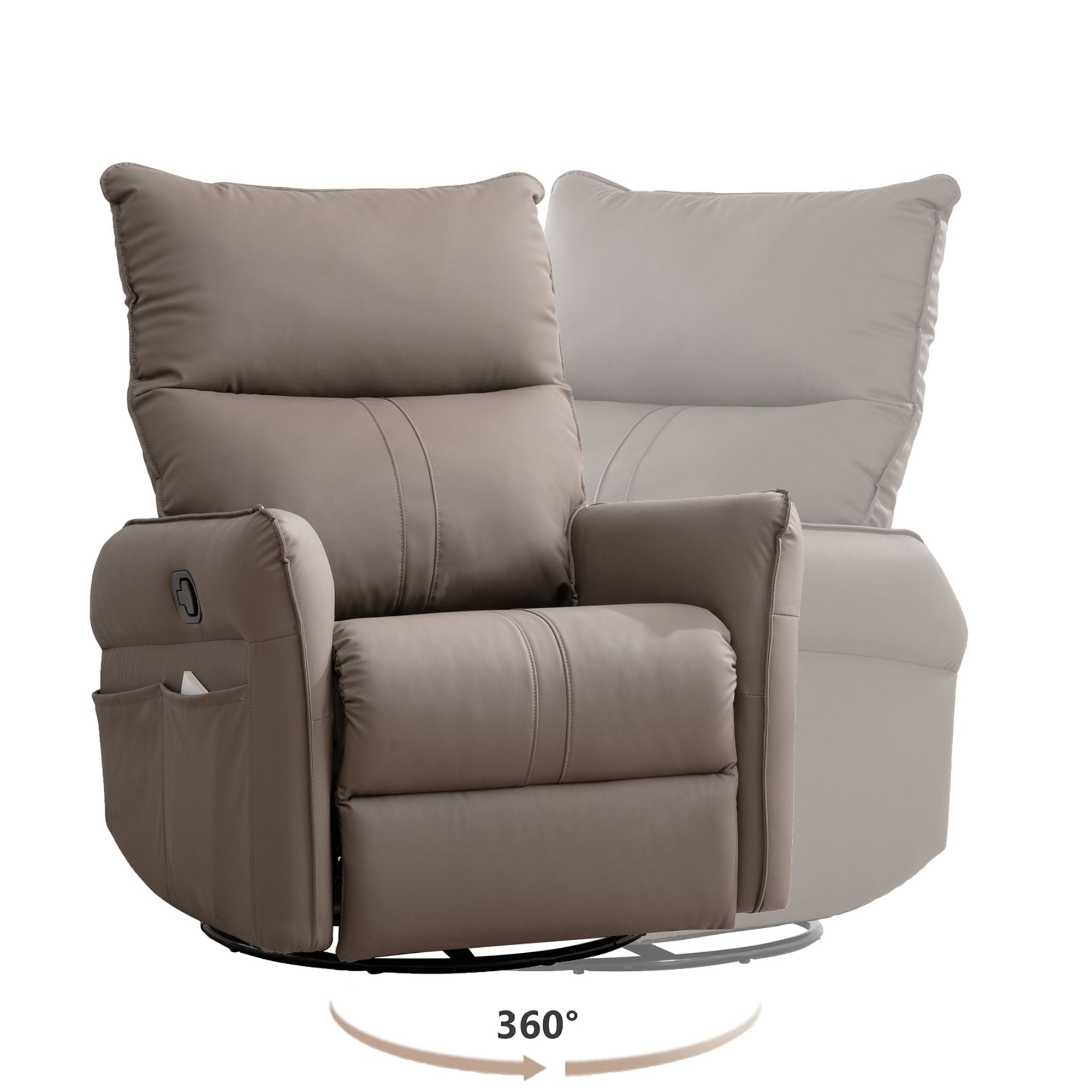 360° Modern Small Rocking Swivel Recliner Chair With Side Pocket - Best Buy Furniture
