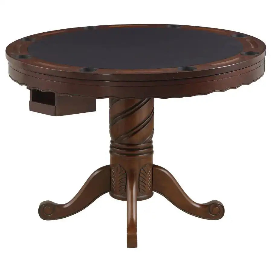 Turk - Round Dining And Billiard Poker Game Table - Tobacco - Best Buy Furniture