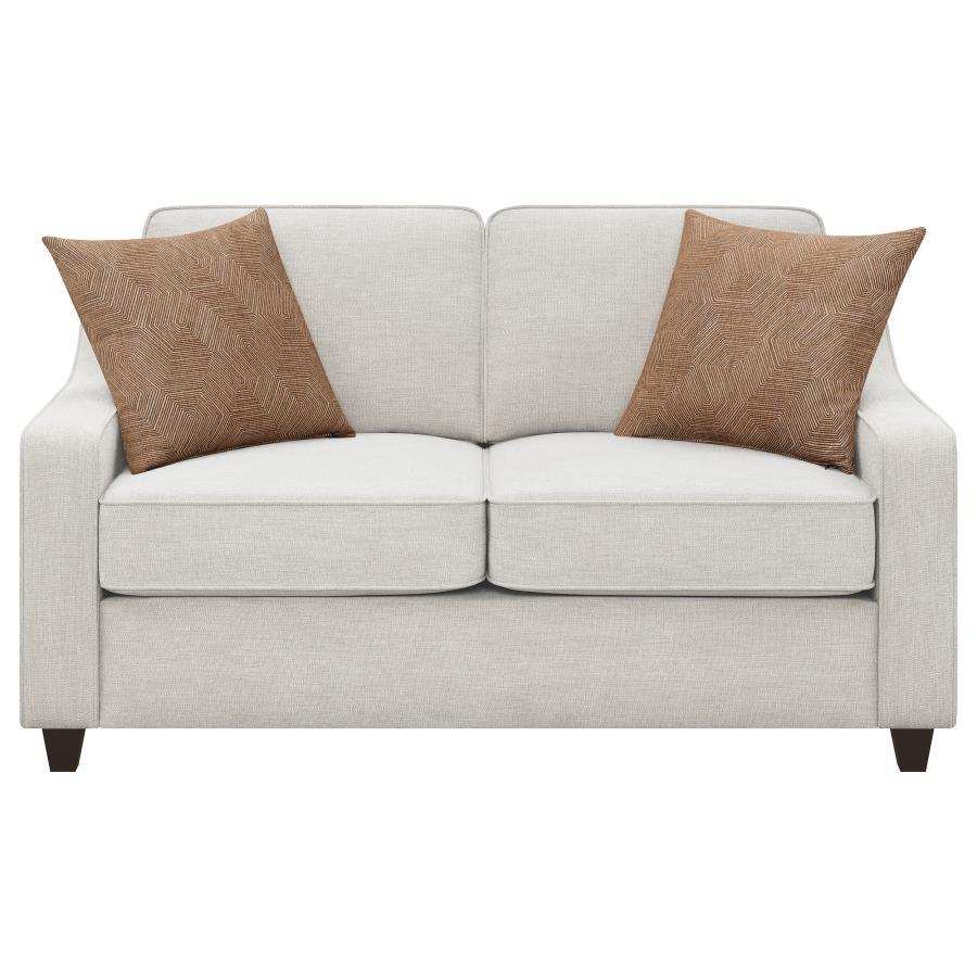 Christine - Upholstered Sloped Arm Loveseat - Beige - Best Buy Furniture