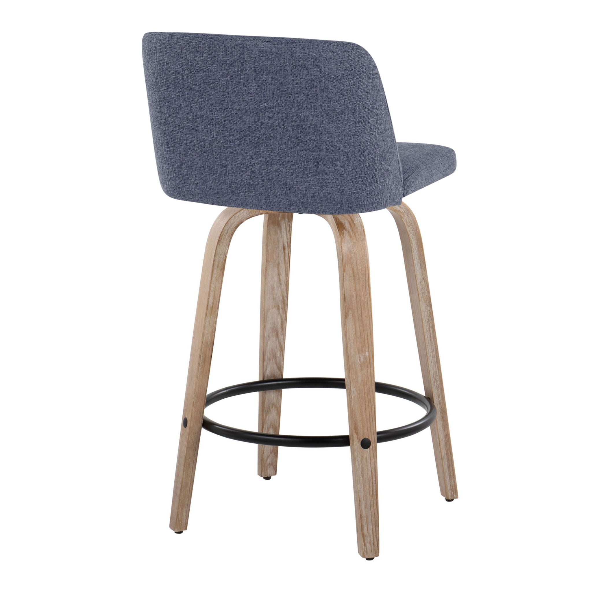 Toriano - Contemporary Fixed-Height Counter Stool & Swivel With Round Footrest (Set of 2) - Best Buy Furniture