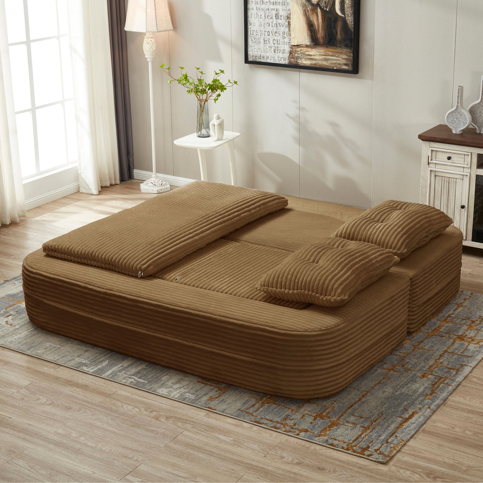 Multi Functional Sectional Sofa Bed With Independent Chaise Lounge And Functional Blanket - Best Buy Furniture
