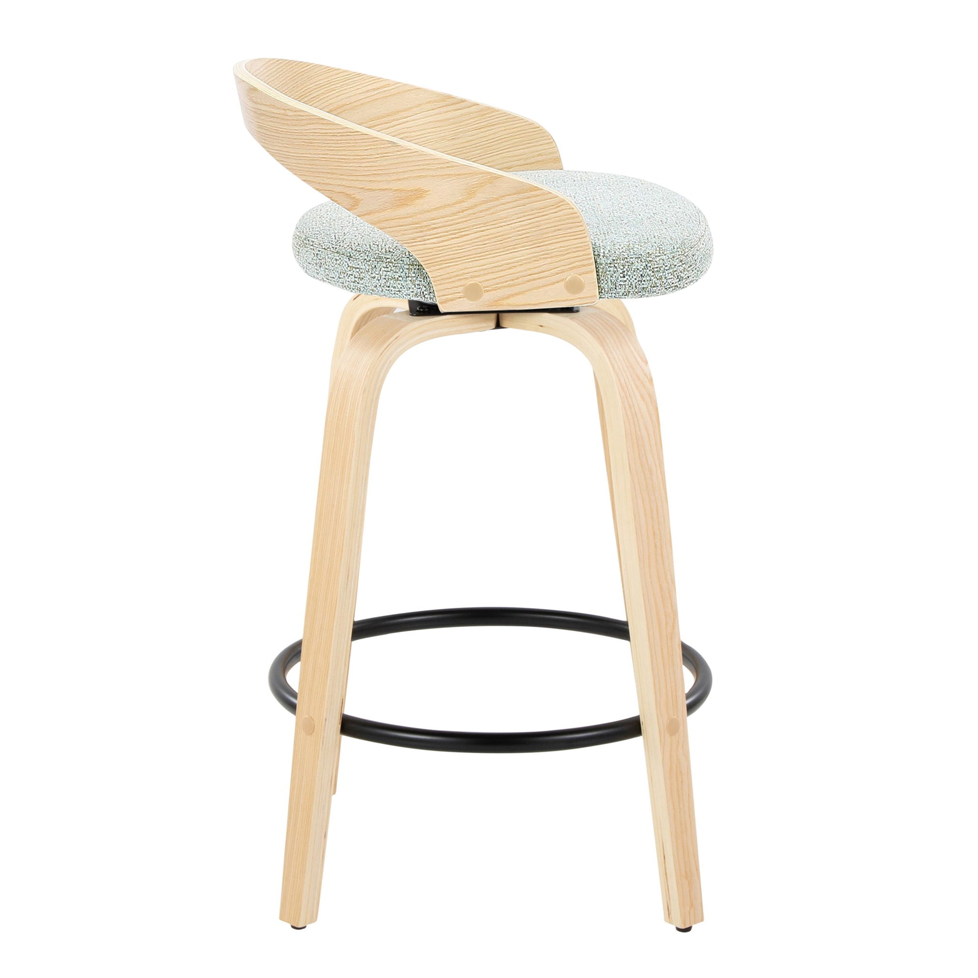 Grotto - Mid-Century Modern Fixed Height Counter Stool Swivel &h Round Footrest - Best Buy Furniture