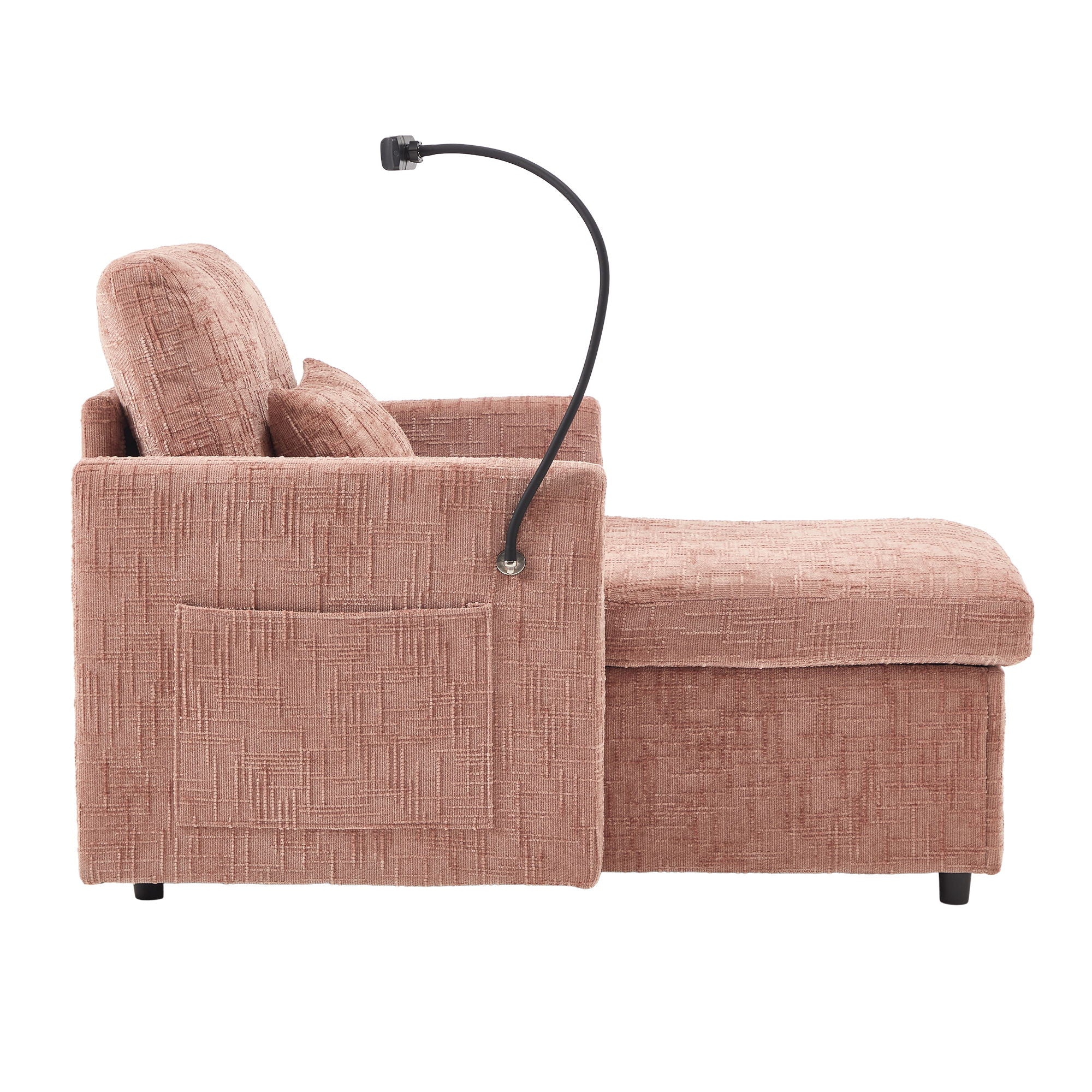 Multifunctional Chenille Recliner Sofa With Storage And Phone Bracket - Best Buy Furniture