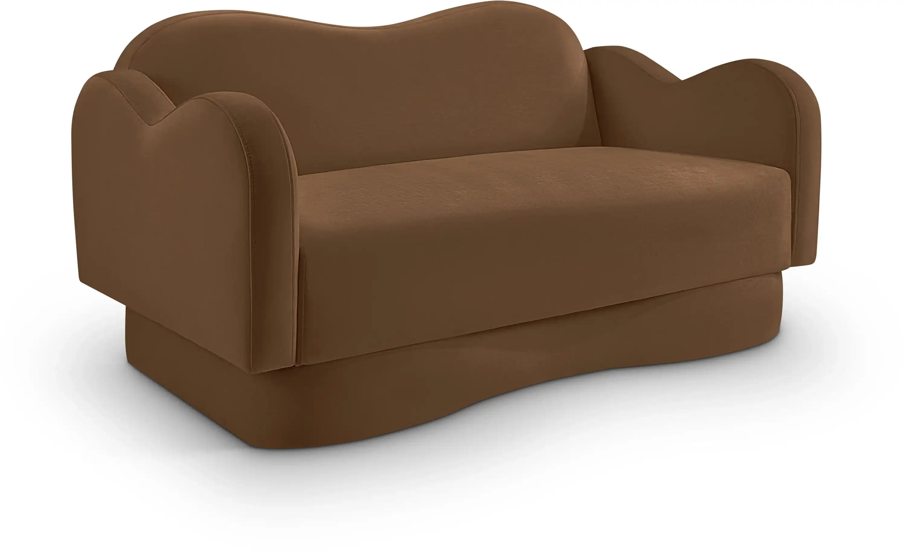 Bloom - Velvet Loveseat - Saddle - Best Buy Furniture