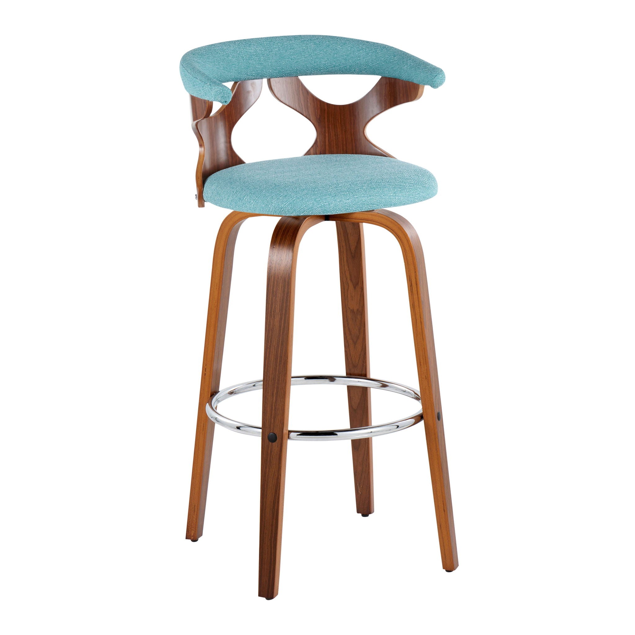 Gardenia - Mid Century Modern Fixed Height Barstool With Swivel With Round Footrest (Set of 2) - Best Buy Furniture