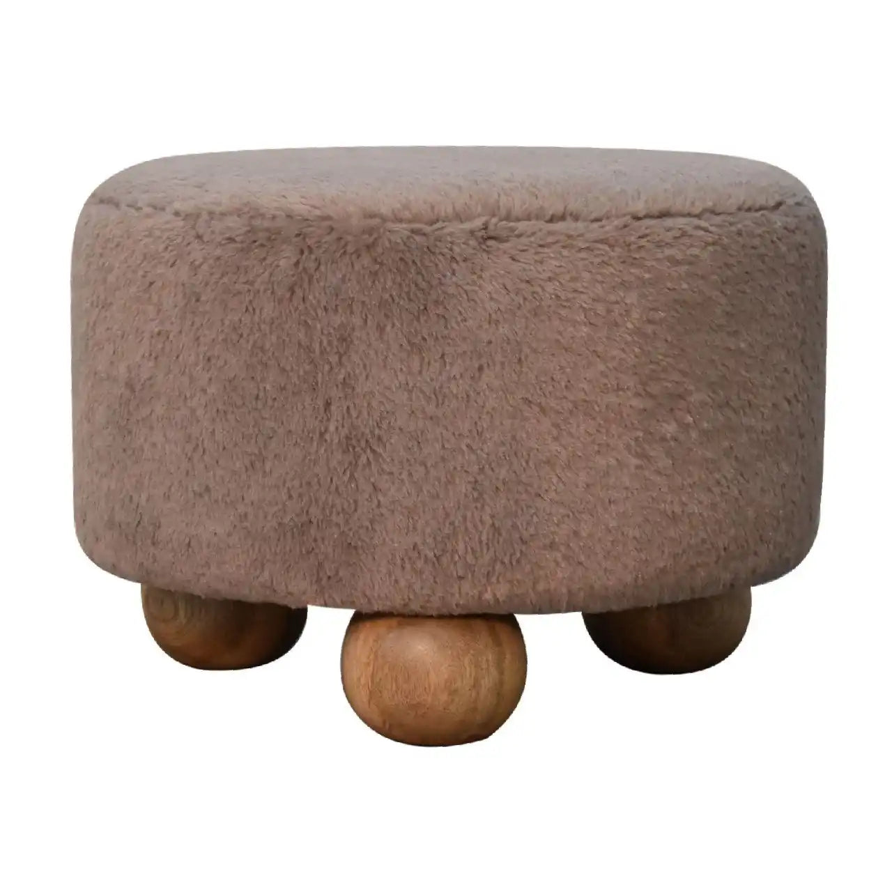 Round Ball Footstool - Mocha - Best Buy Furniture