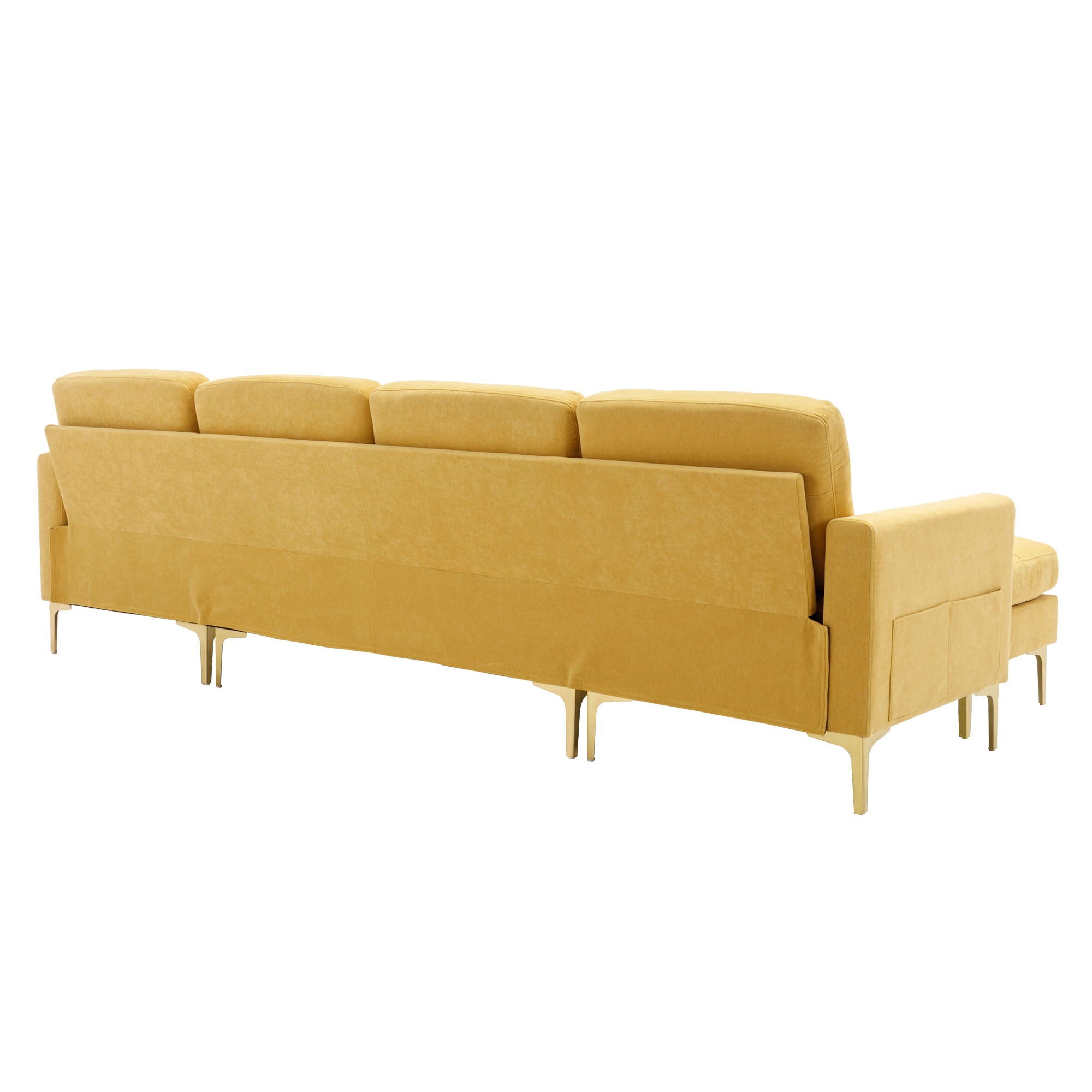 Modern L - Shape Convertible Sectional Sofa With Movable Ottoman - Best Buy Furniture