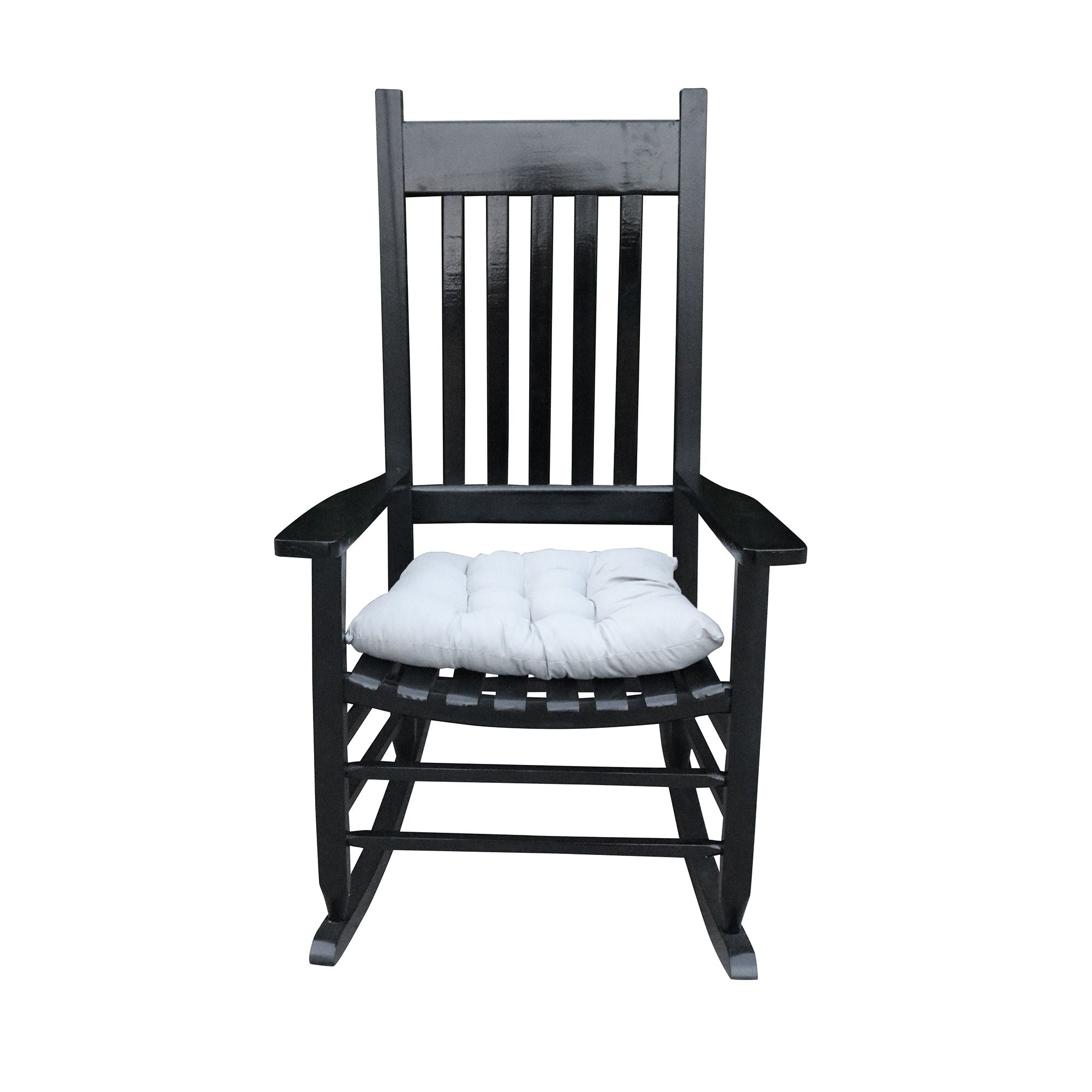 Classic Wooden Porch Rocker Chair White Populus Wood Comfortable Design - Best Buy Furniture