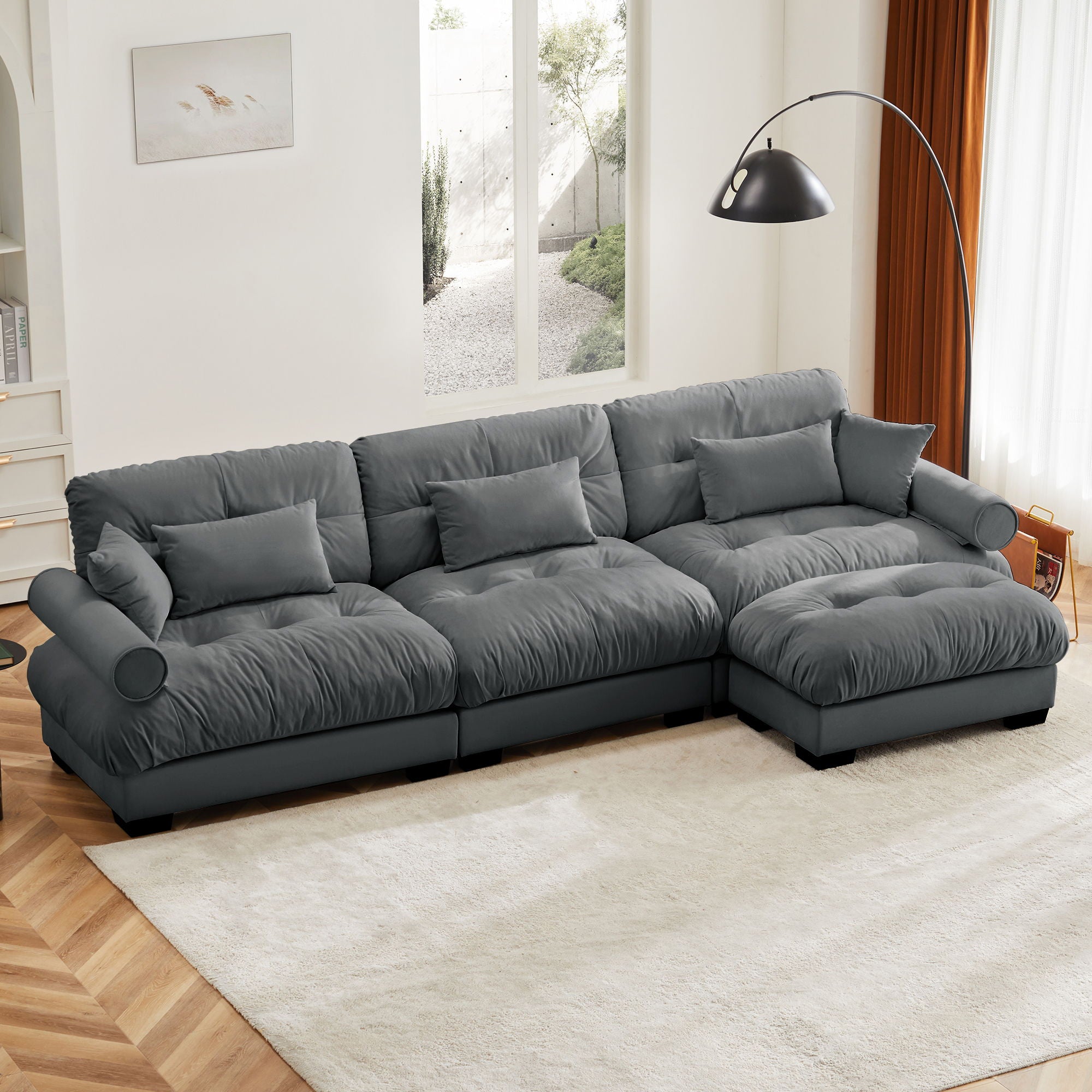 Super Comfort Oversized Modular Sectional Sofa With Movable Ottoman - Best Buy Furniture