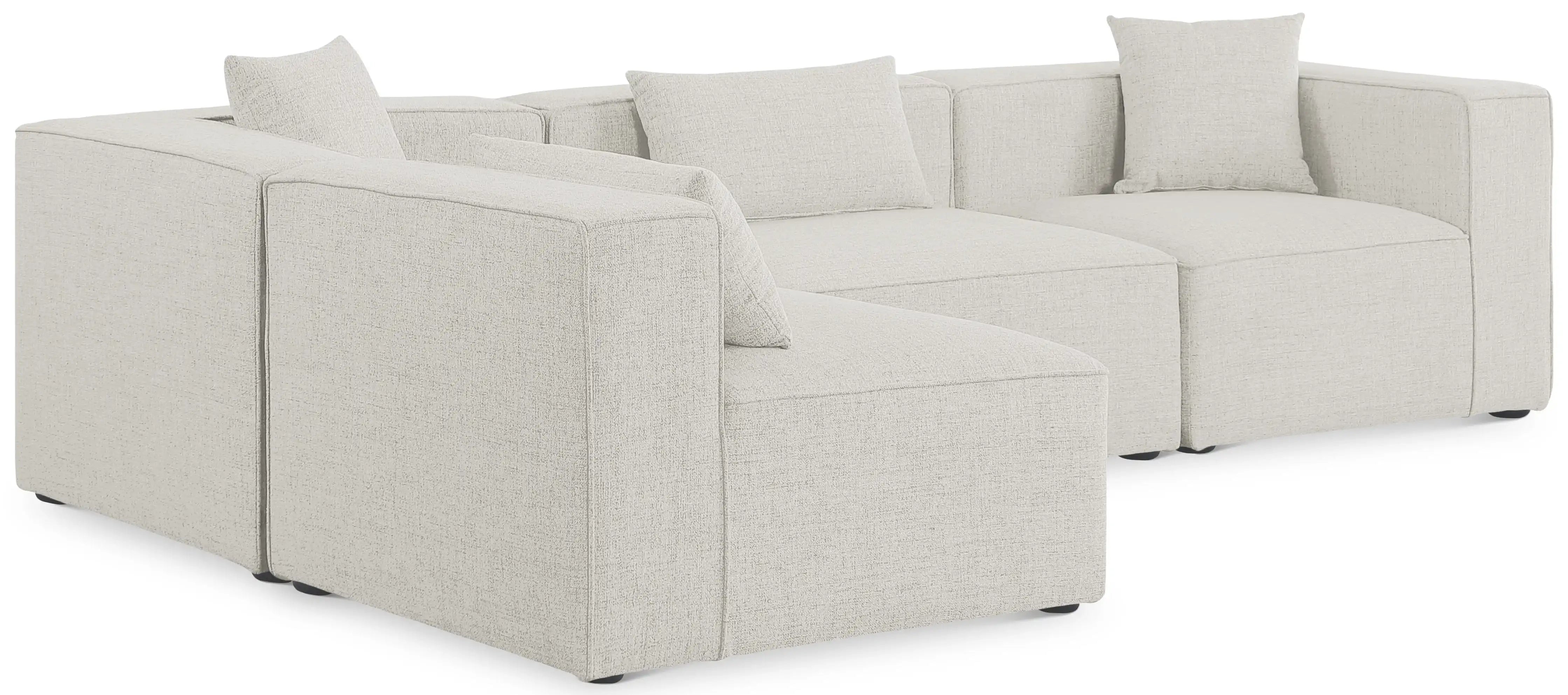 Cube - Linen 4 Piece Modular Corner Sectional - Best Buy Furniture