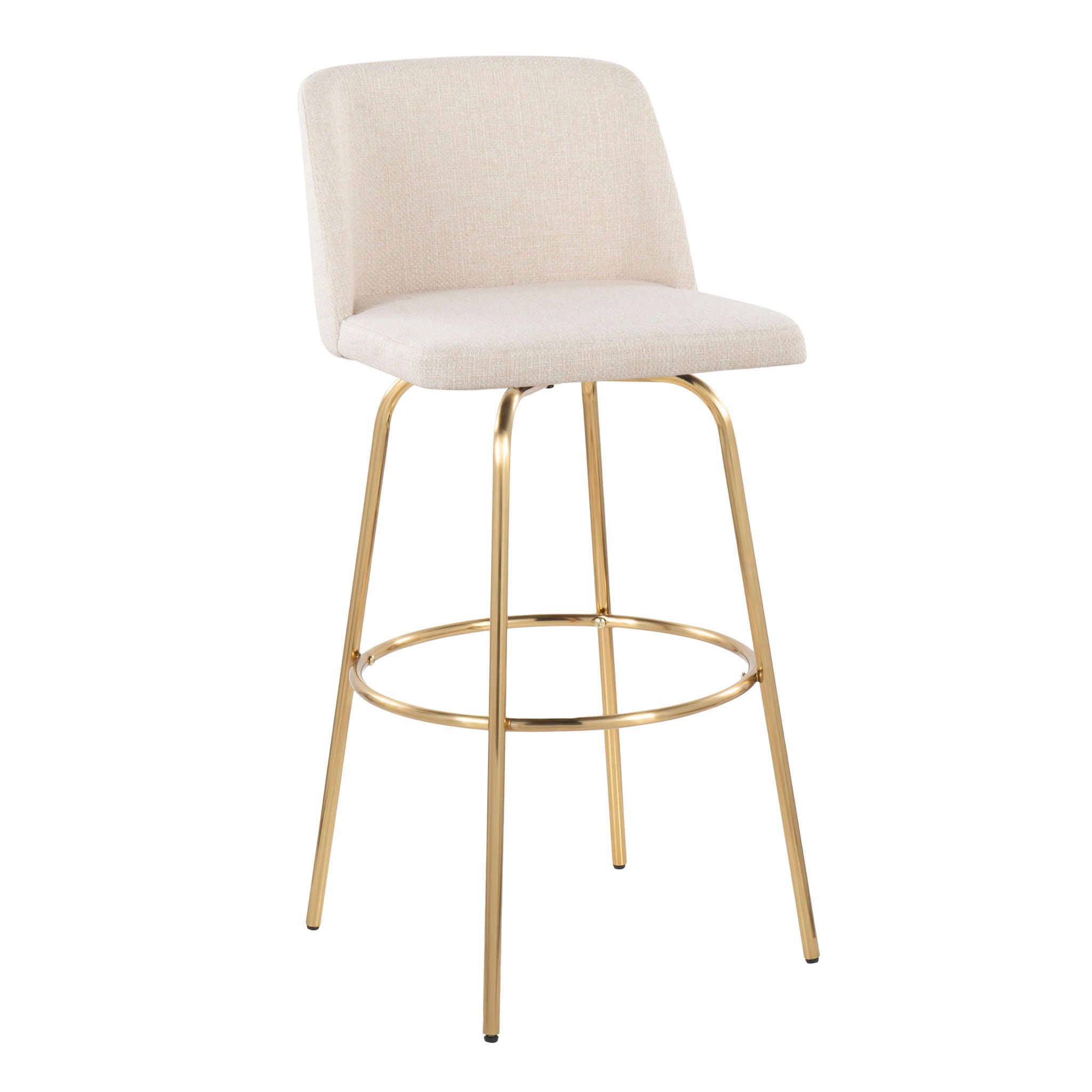 Toriano - Contemporary Fixed Height Barstool With Swivel And Round Footrest (Set of 2) - Best Buy Furniture