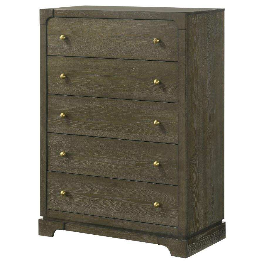 Gran Park - 5-Drawer Bedroom Chest Of Drawers - Dark Cocoa - Best Buy Furniture