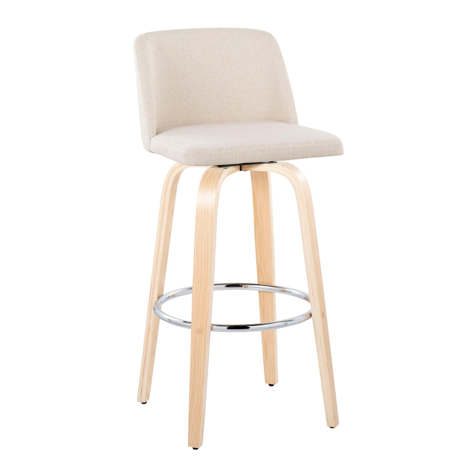 Toriano - Contemporary Fixed Height Barstool & Swivel With Round Footrest (Set of 2) - Best Buy Furniture
