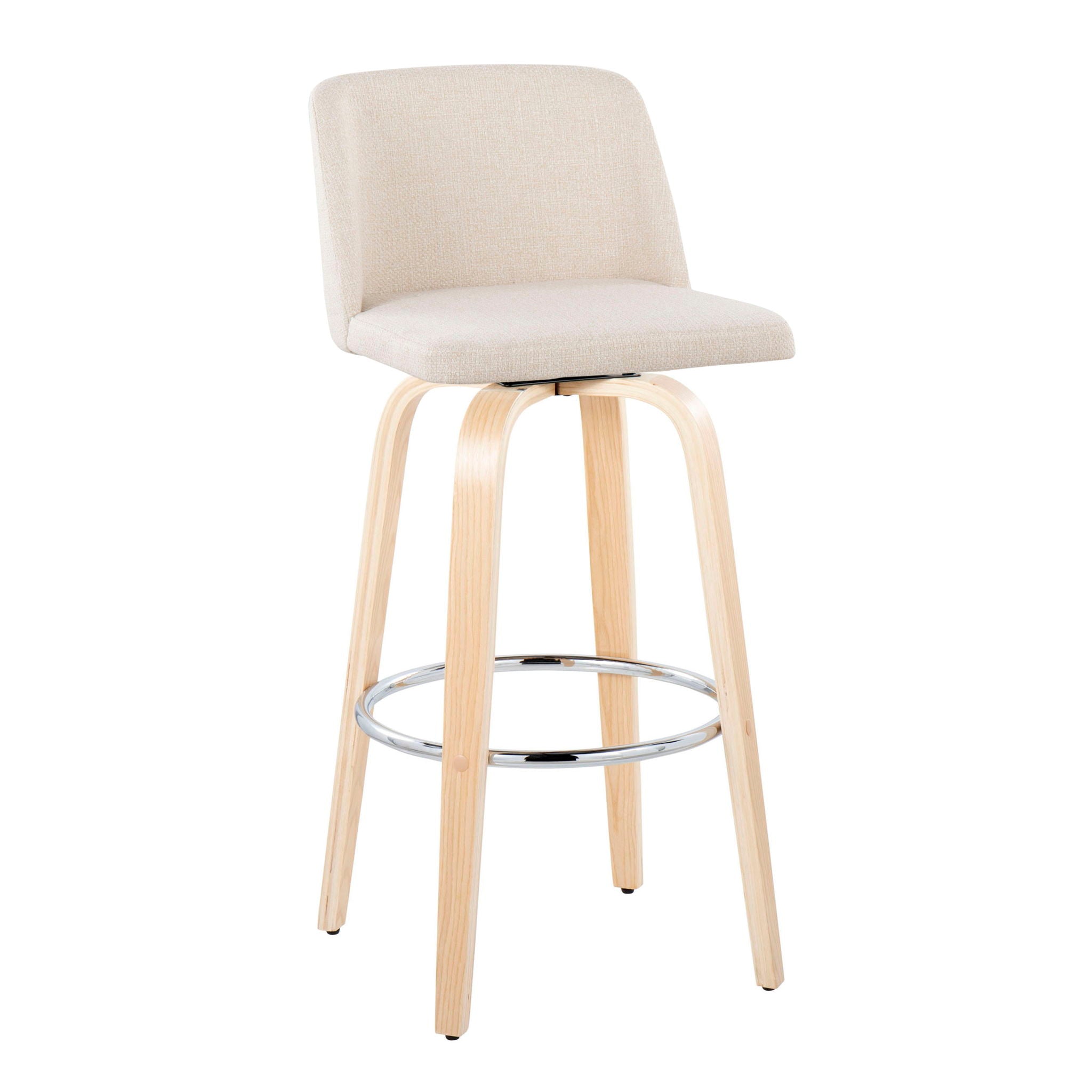 Toriano - Contemporary Fixed Height Barstool & Swivel With Round Footrest (Set of 2) - Best Buy Furniture