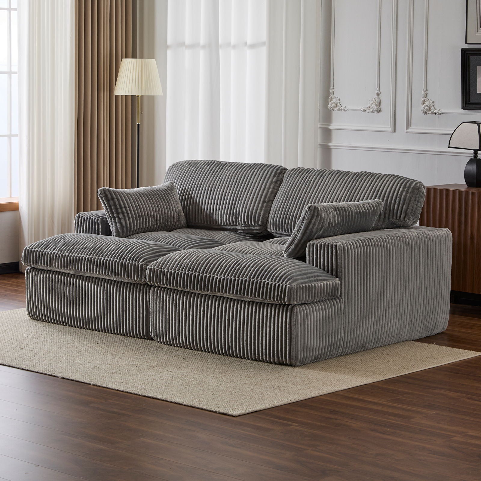 Double Chaise Lounge Chair, Oversized Upholstered Sleeper Cloud Couch - Best Buy Furniture