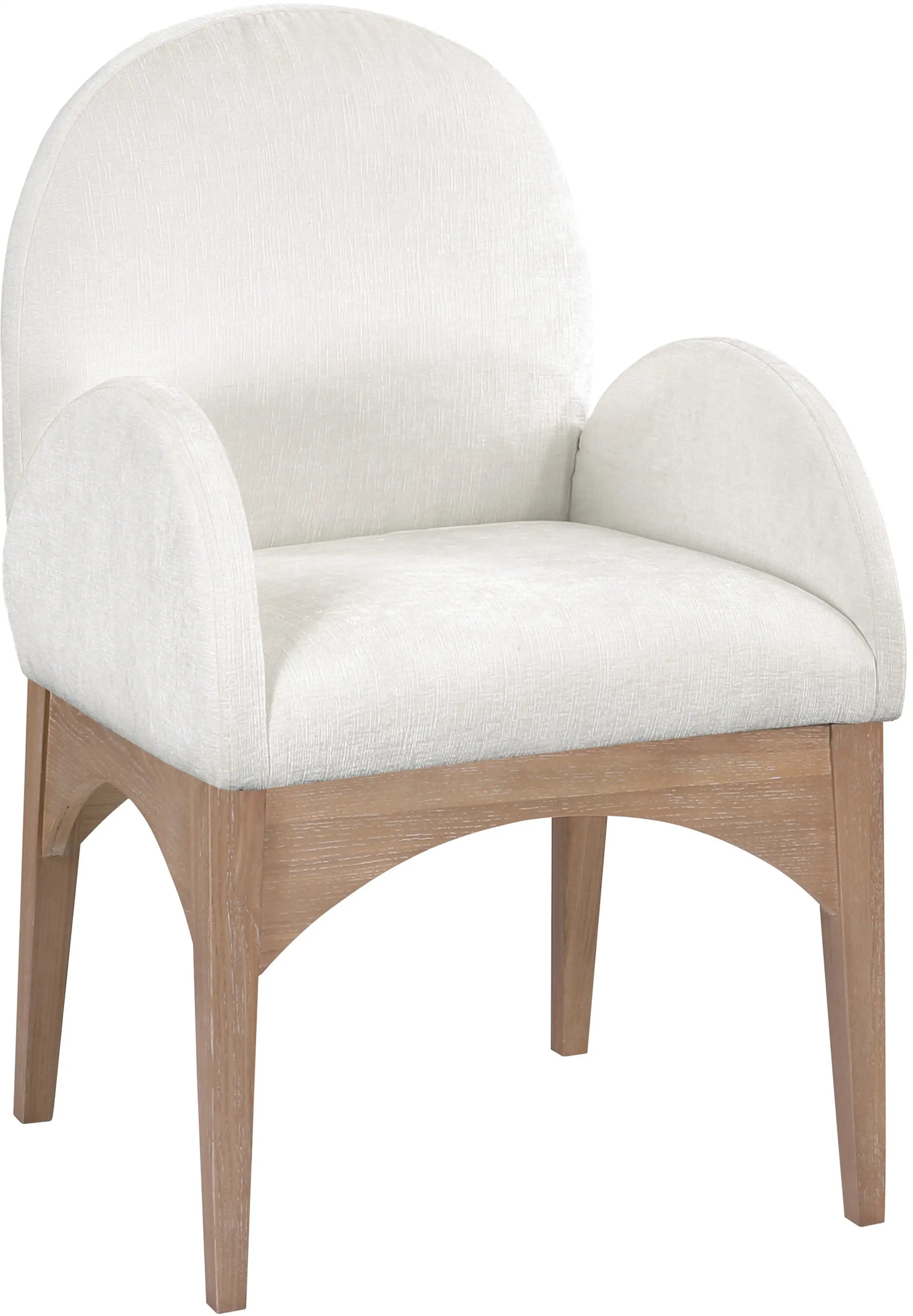 Waldorf - Chenille Dining Arm Chair With Natural Legs - Best Buy Furniture