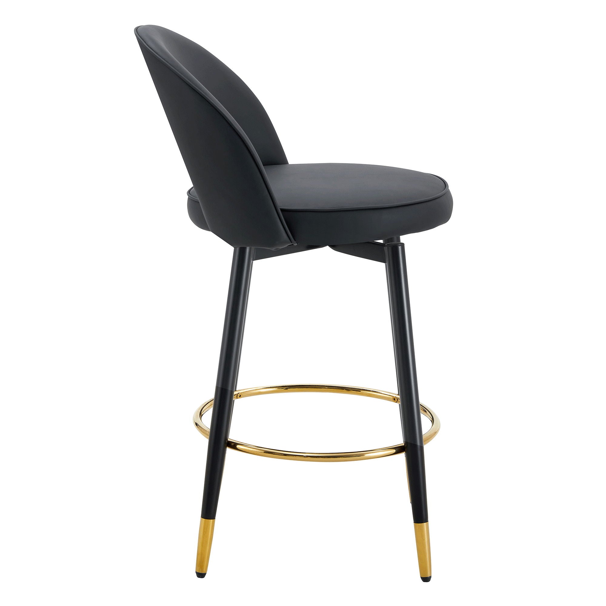 Modern Upholstered 360° Rotatable Bar Chair With Metal Legs For Dining Room (Set of 2) - Best Buy Furniture