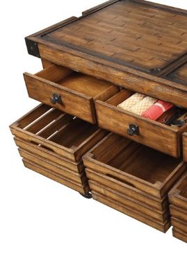 Kaif - Distressed Chestnut Kitchen Cart - Chestnut - Best Buy Furniture