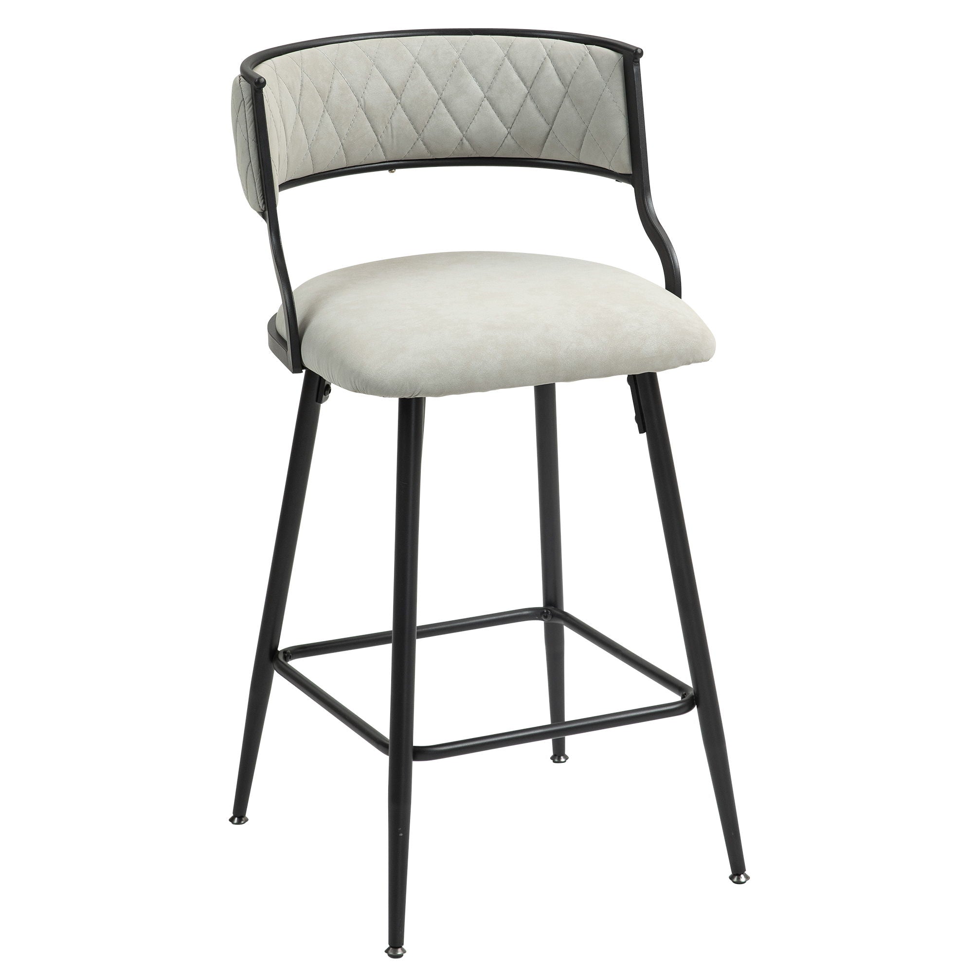 Counter Height Bar Stools With Powder Coating Base And Footrest (Set of 2) - Beige - Best Buy Furniture