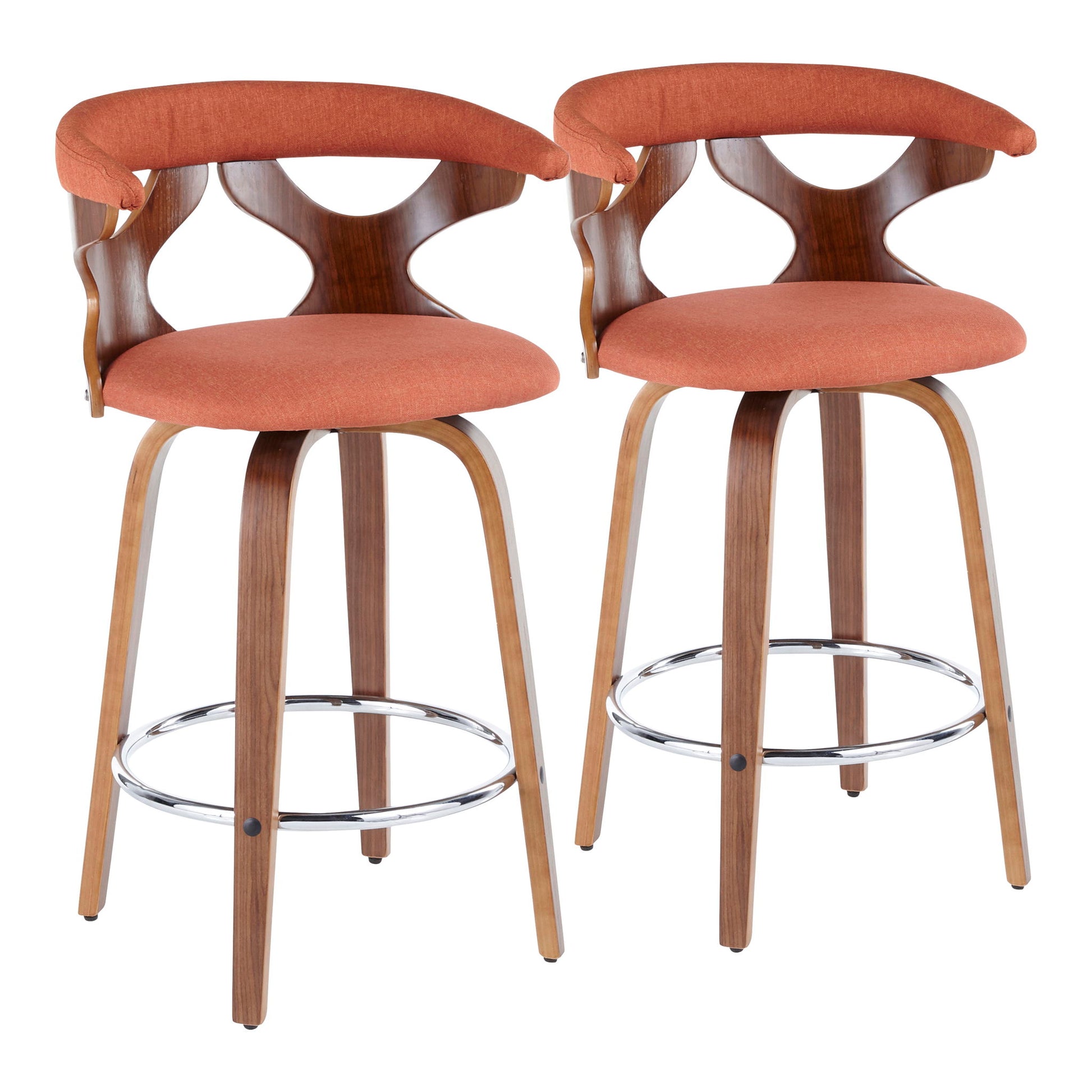 Gardenia - Mid Century Modern Fixed Height Counter Stool With Swivel (Set of 2) - Best Buy Furniture
