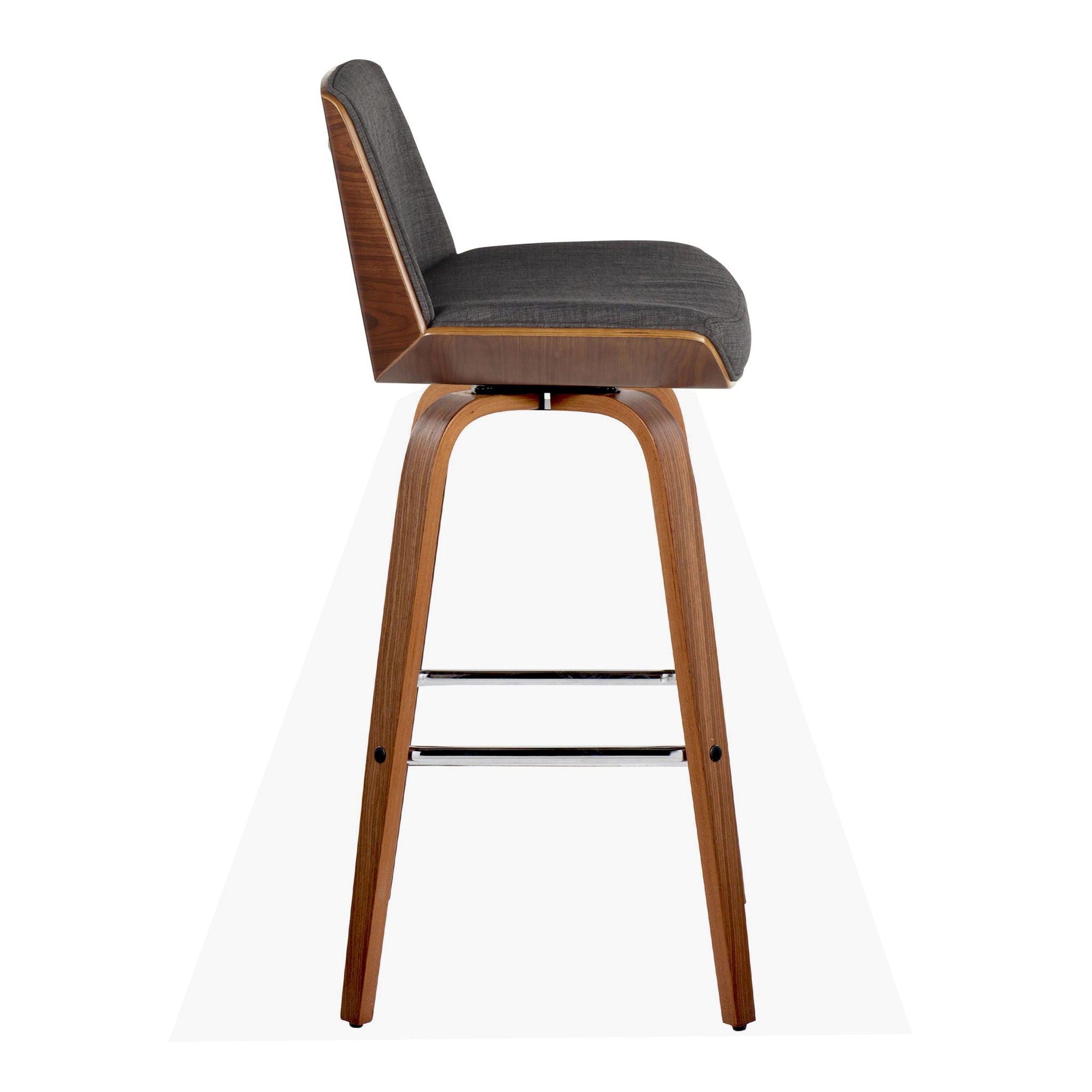 Corazza - Mid Century Modern Fixed Height Barstool With Swivel With Square Footrest (Set of 2) - Best Buy Furniture