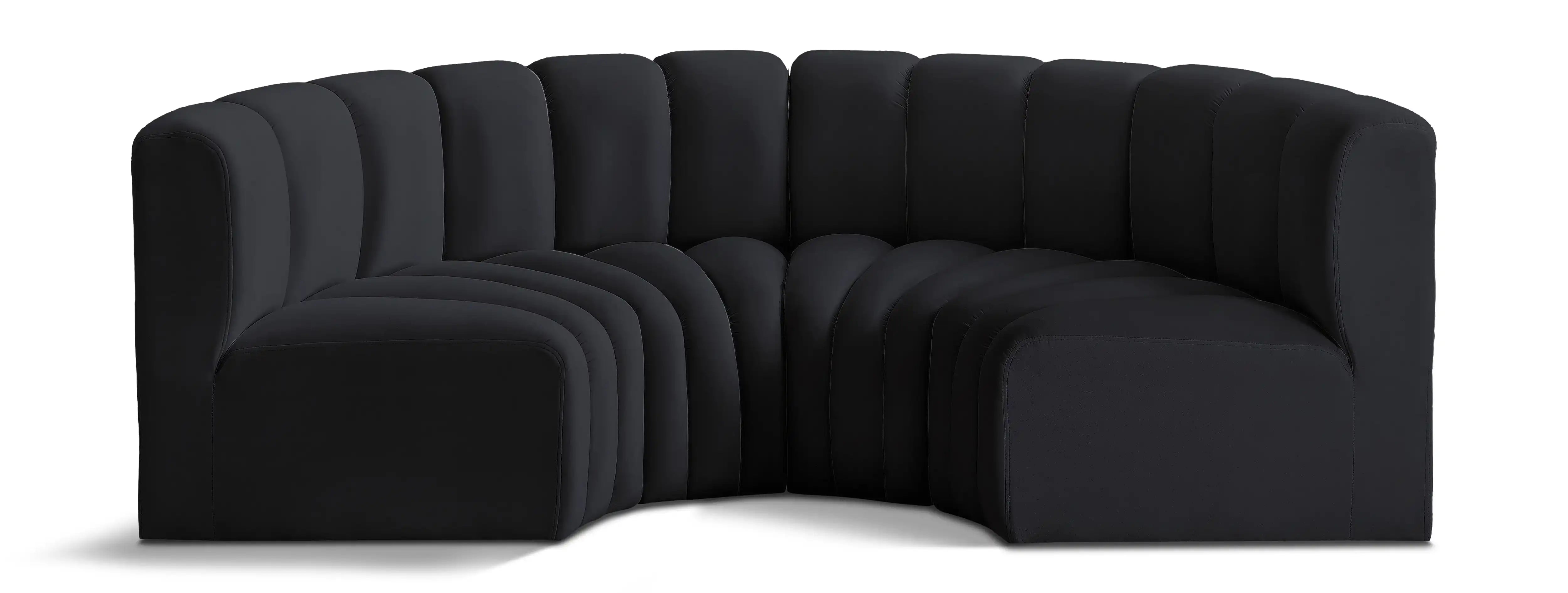 Arc - Velvet 4 Piece U-Shaped Modular Sofa - Best Buy Furniture