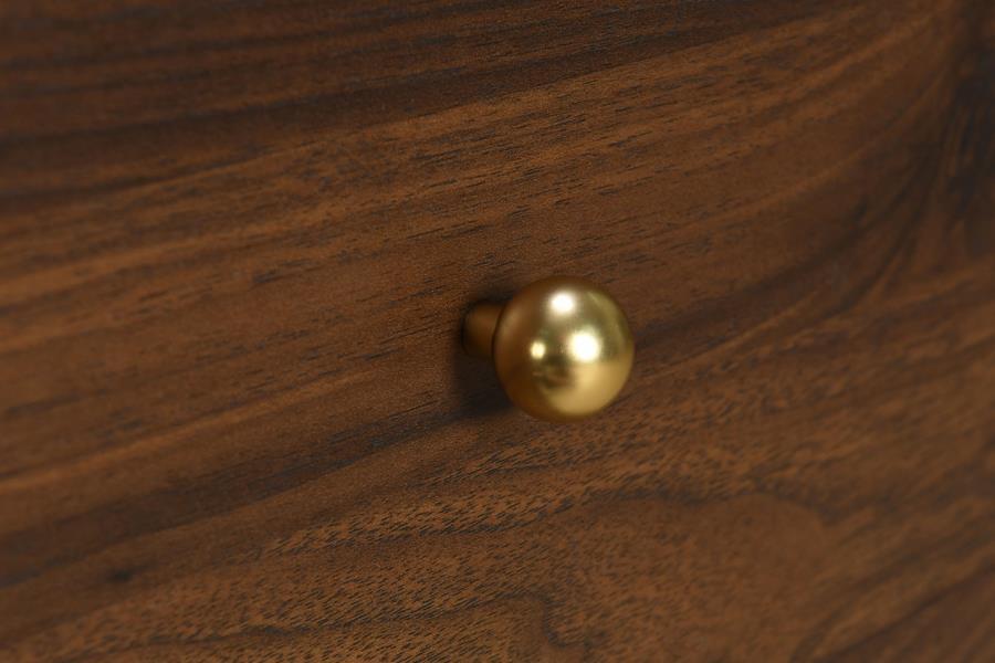 Welsley - 2-Drawer Nightstand Bedside Table - Walnut - Best Buy Furniture