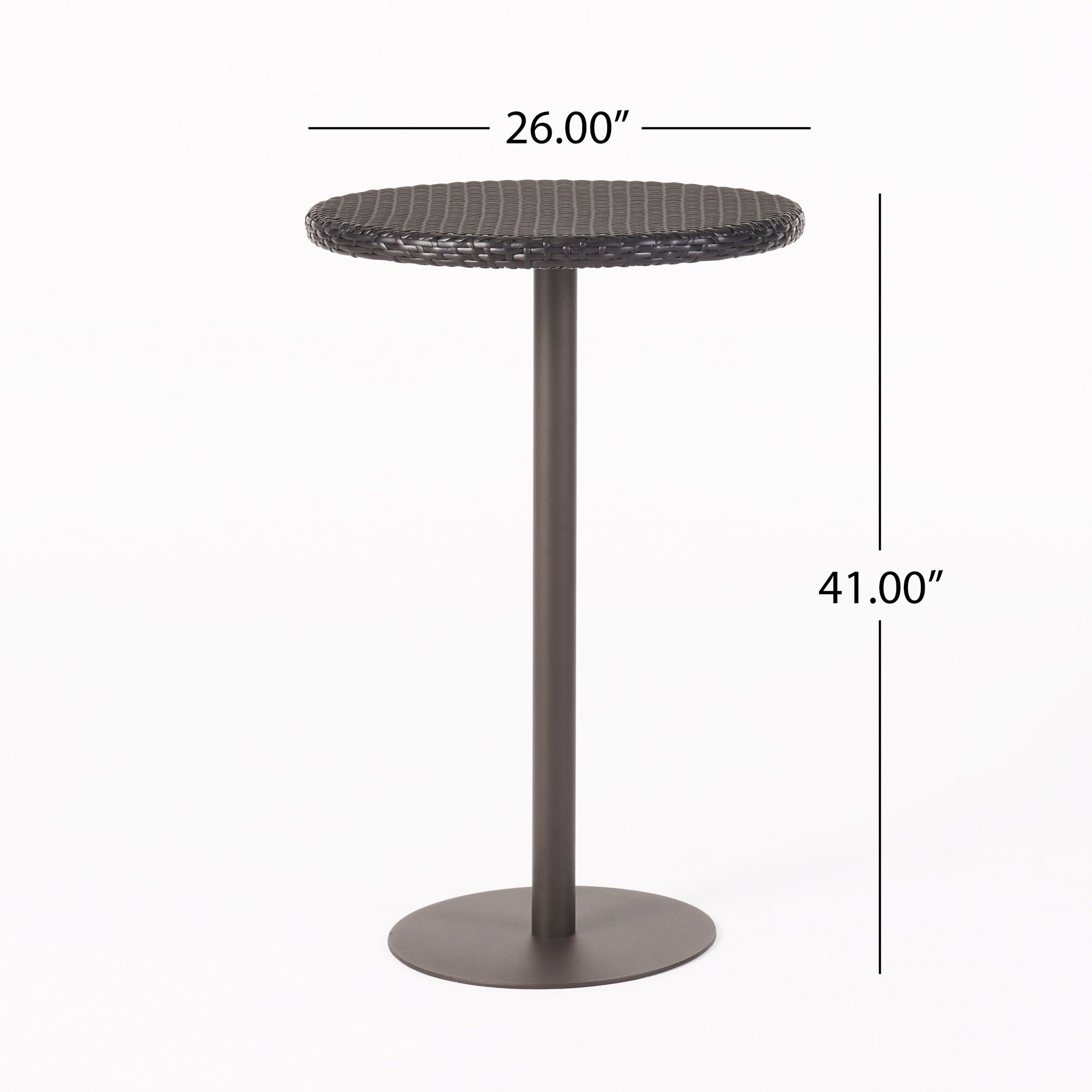 Outdoor Round Rattan Bar Table With Iron Frame - Multi Brown - Best Buy Furniture