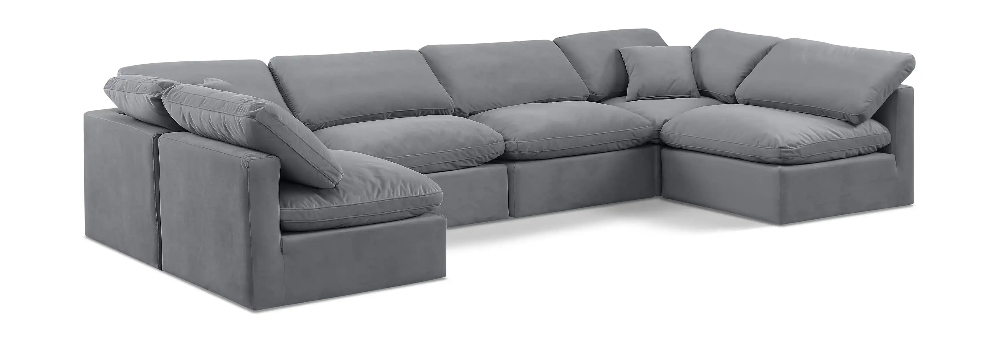 Indulge - Velvet 6 Piece Modular U-Shaped Sectional - Best Buy Furniture