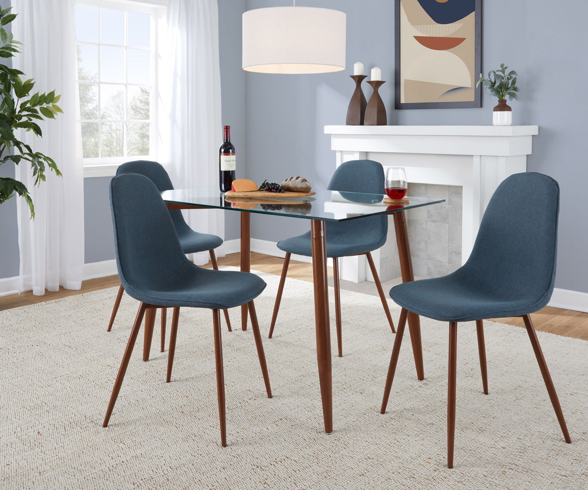Clara Pebble - 5 Piece Mid-Century Modern Dining Set - Best Buy Furniture
