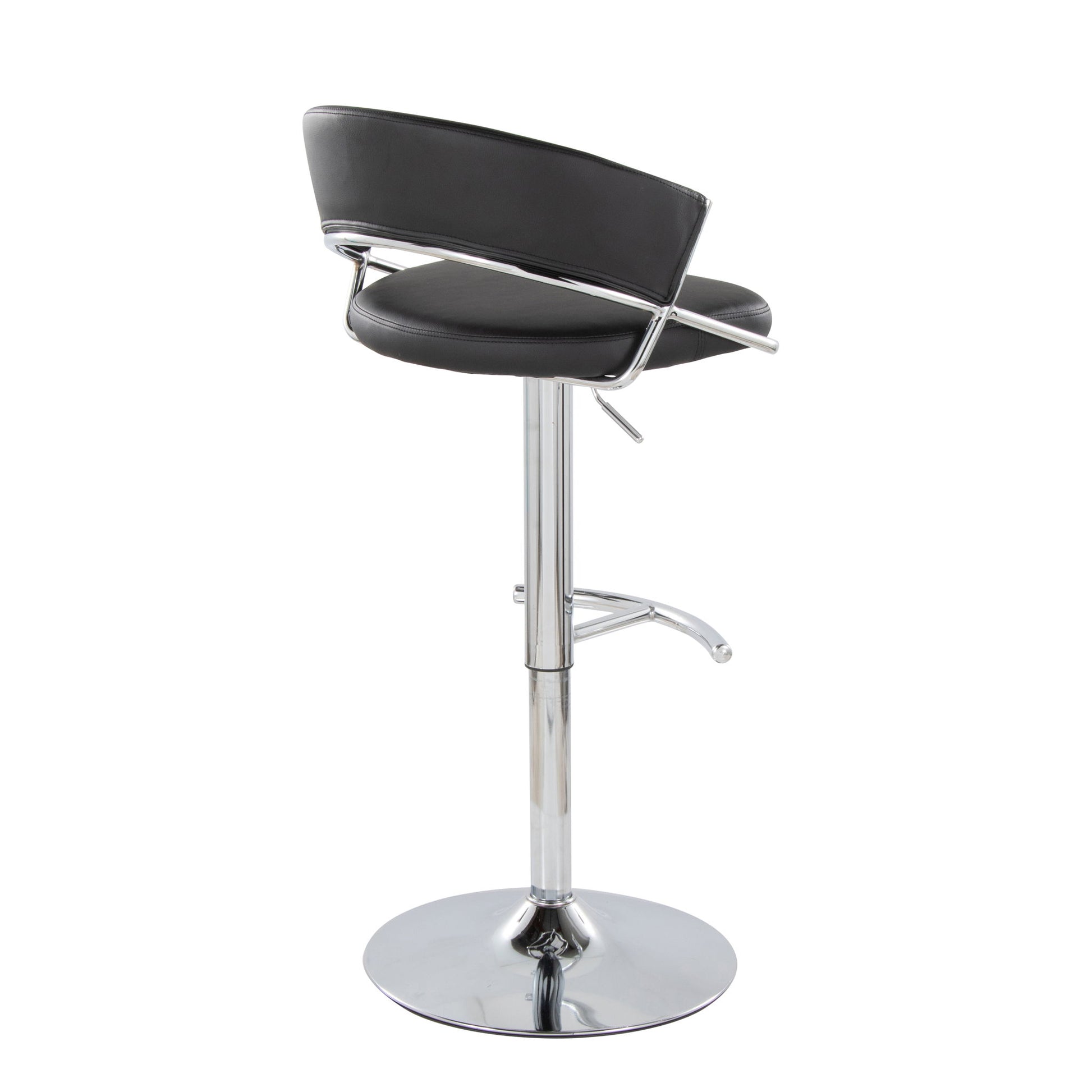 Jie - Contemporary Adjustable Barstool With Swivel & Rounded T Footrest (Set of 2) - Best Buy Furniture
