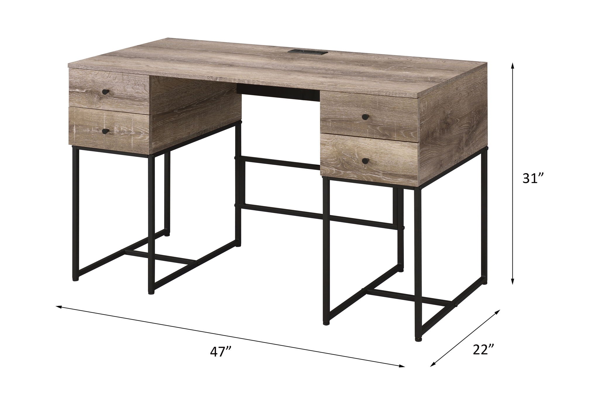 Desirre - Wirting Desk With USB Port - Oak - Best Buy Furniture