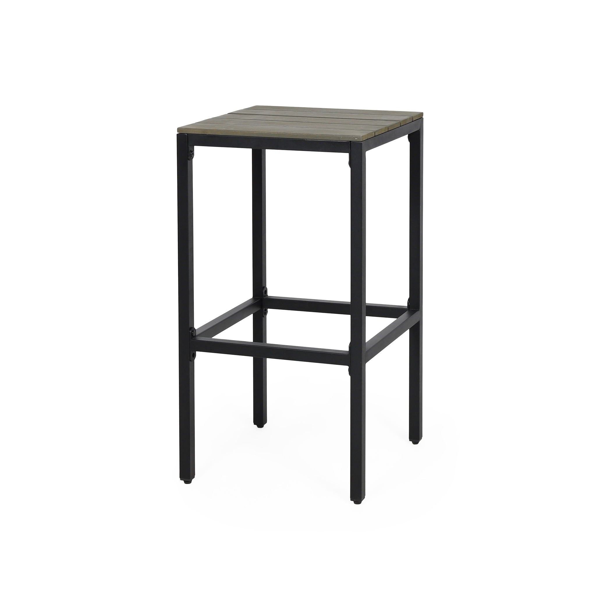 Outdoor Bar Stool With Slat Design And Metal Frame (Set of 2) - Best Buy Furniture
