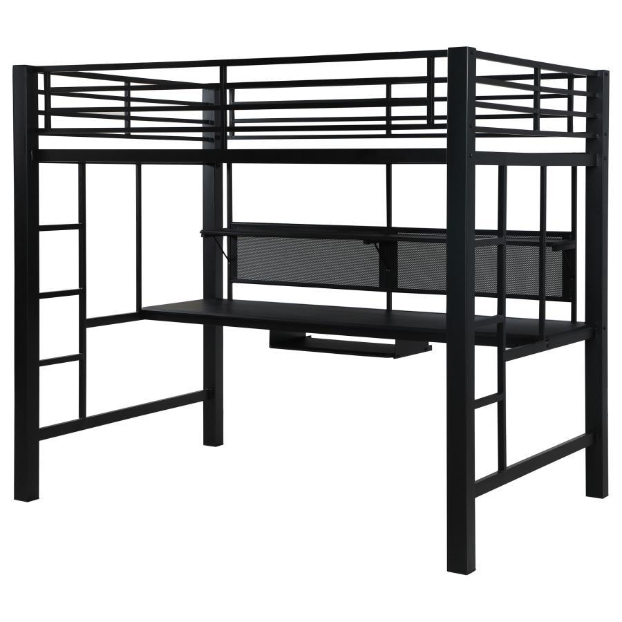 Avalon - Full Workstation Loft Bed - Black - Best Buy Furniture