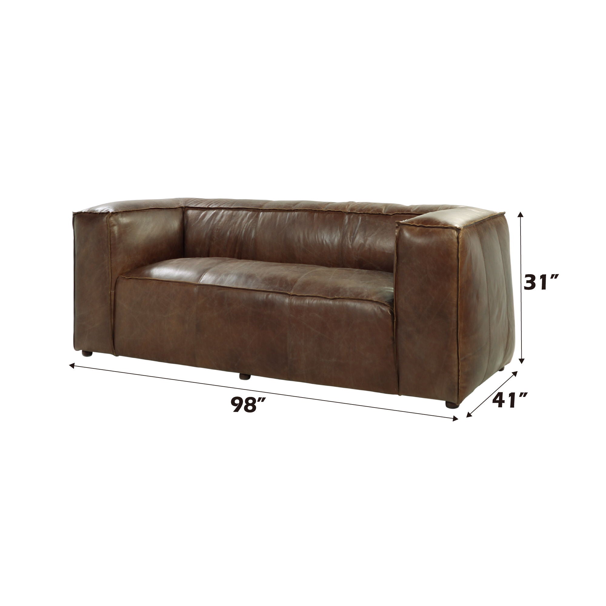 Brancaster - Top Grain Leather Living Room Set - Brown - Best Buy Furniture