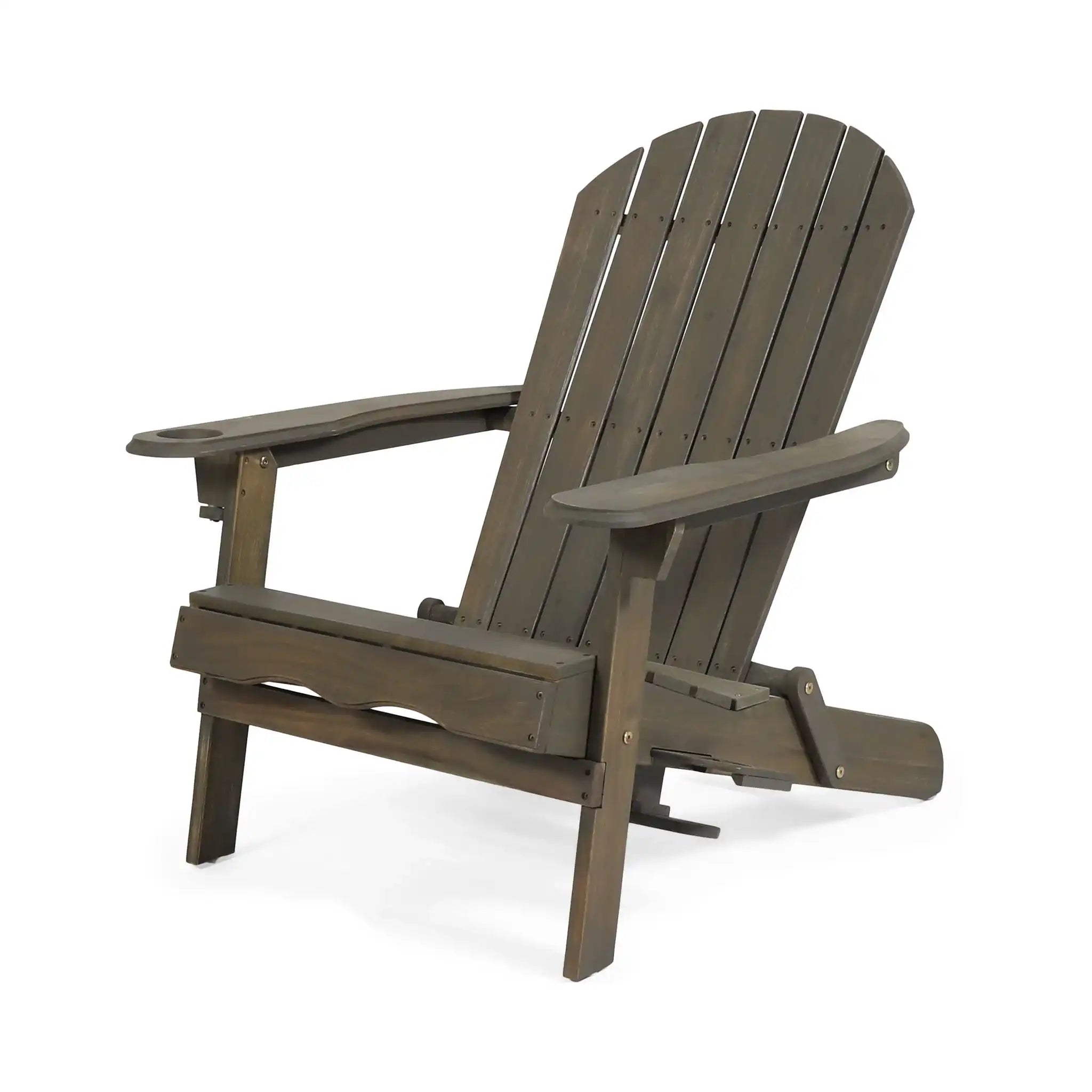 Zenithia - Outdoor Foldable Adirondack Chair With 2 Cup Holders - Best Buy Furniture