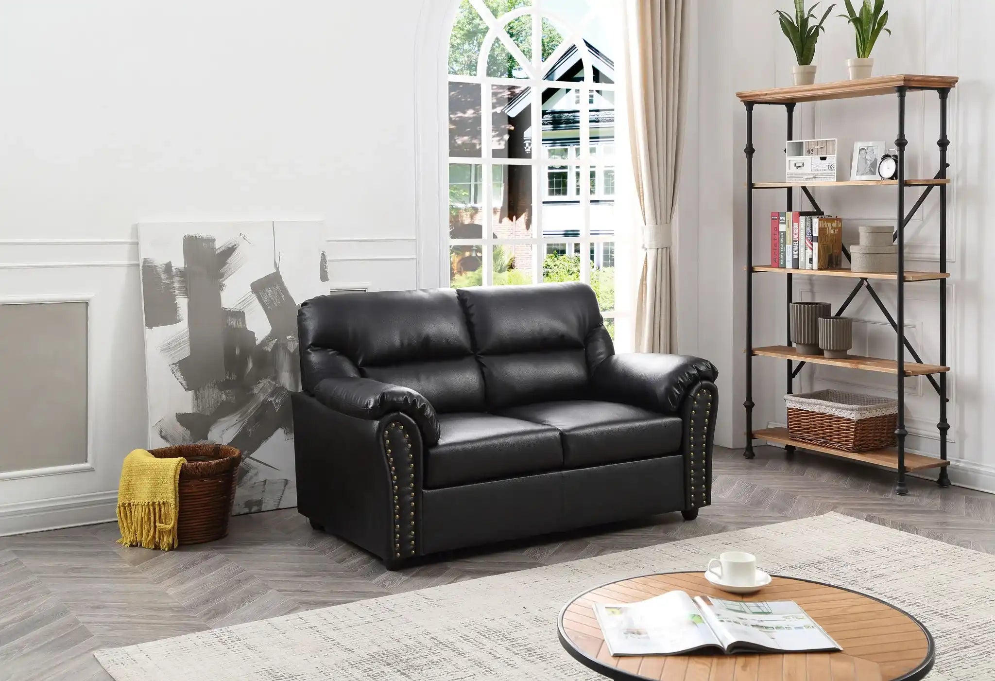 Chic Padded Love Seat For Modern Living - Black - Best Buy Furniture